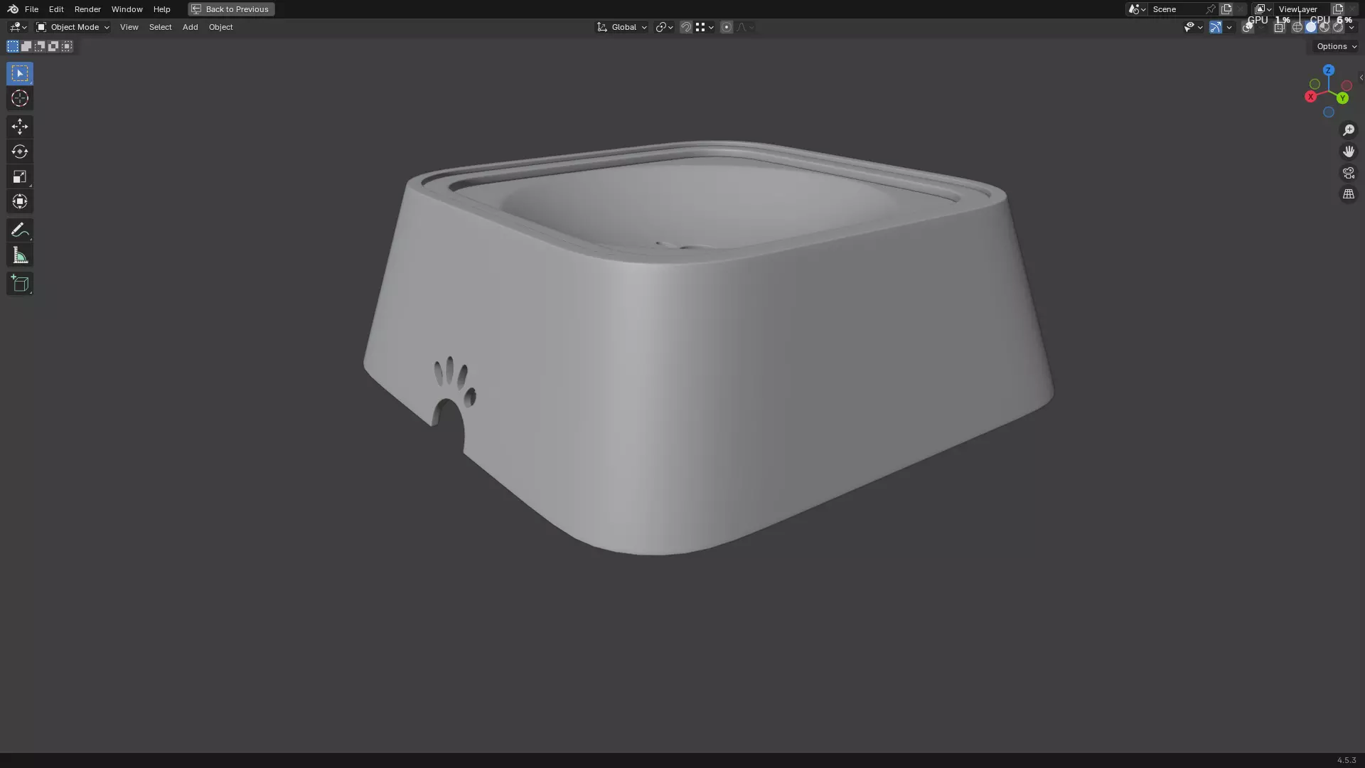 Pet Water Bowl 3D model_7