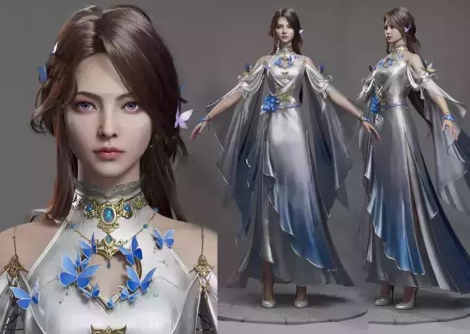 Chinese Girl AsianGirl Y200 3D model 3D model