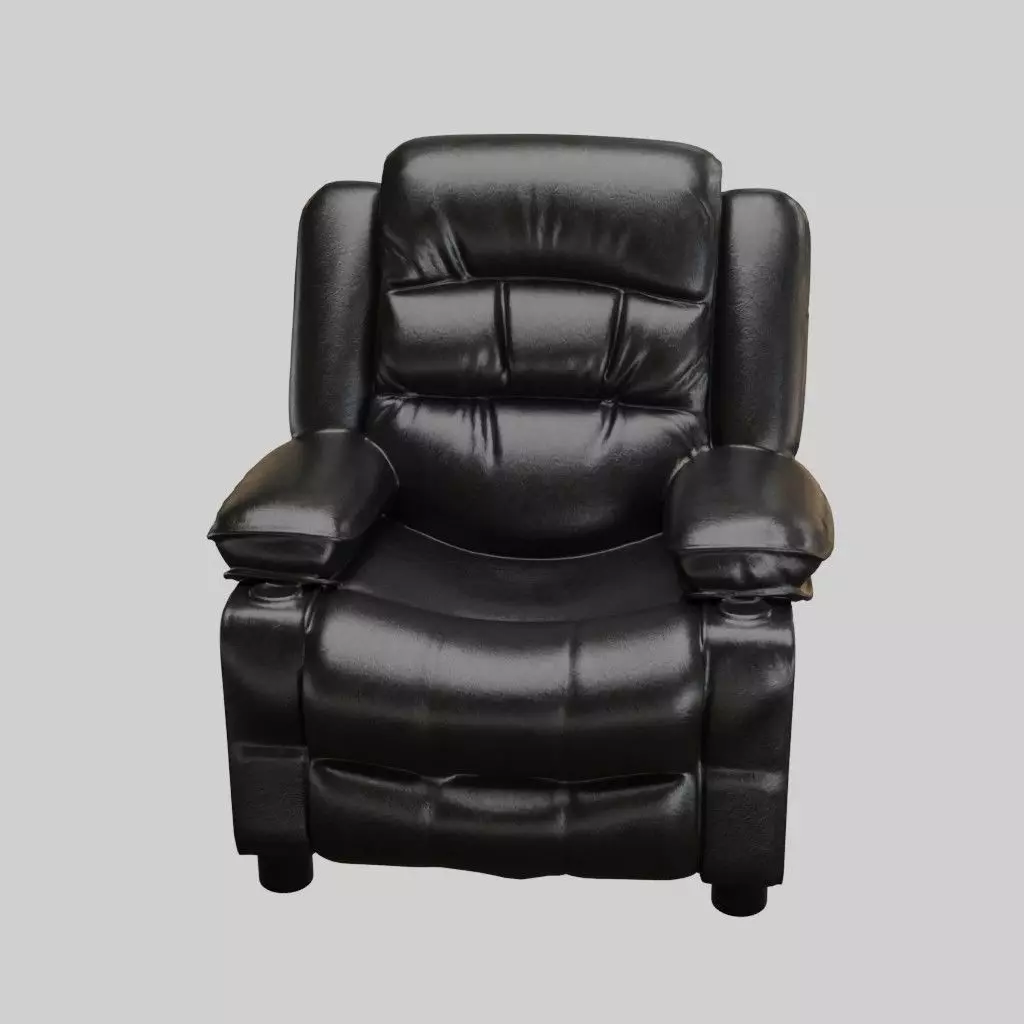 Black Leather Recliner Chair 3D model