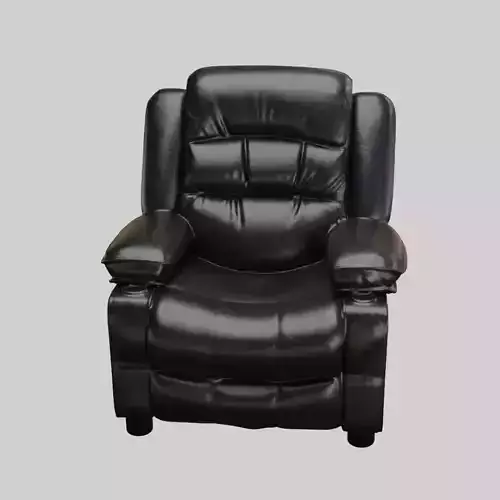 Black Leather Recliner Chair 3D model
