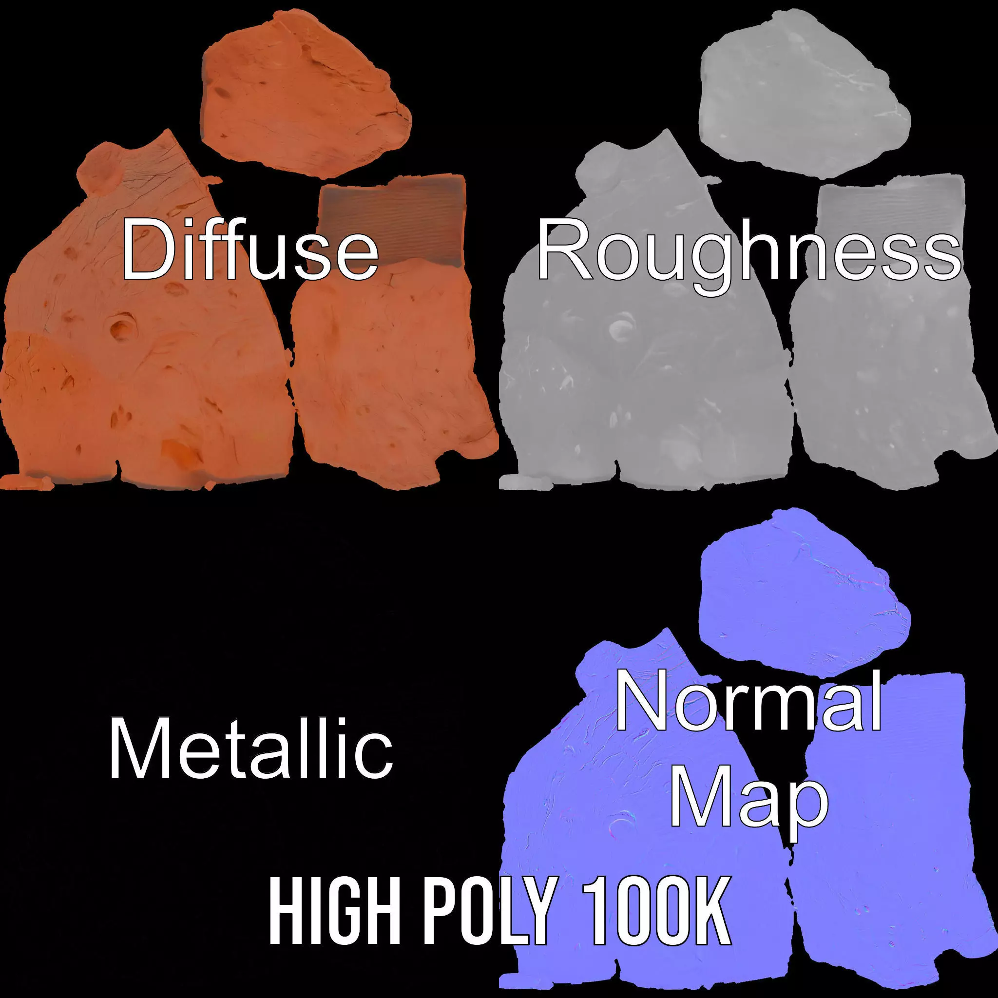 Rustic Terracotta Boulder model pack Texture_3