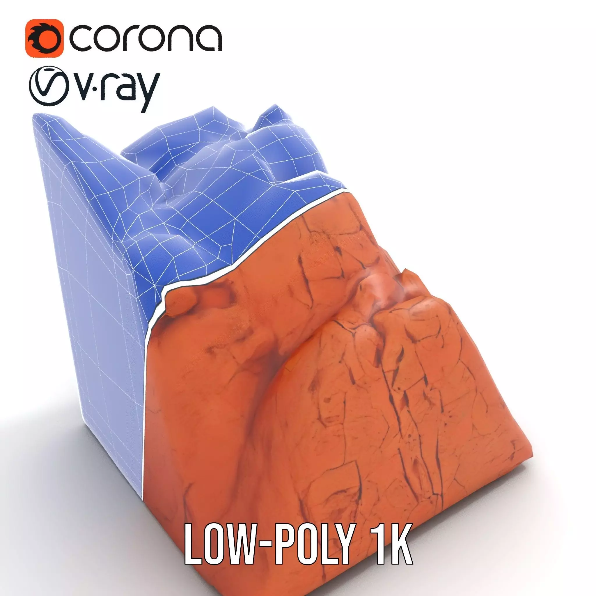 Rustic Cliff Formation model pack Low-poly 3D model_27