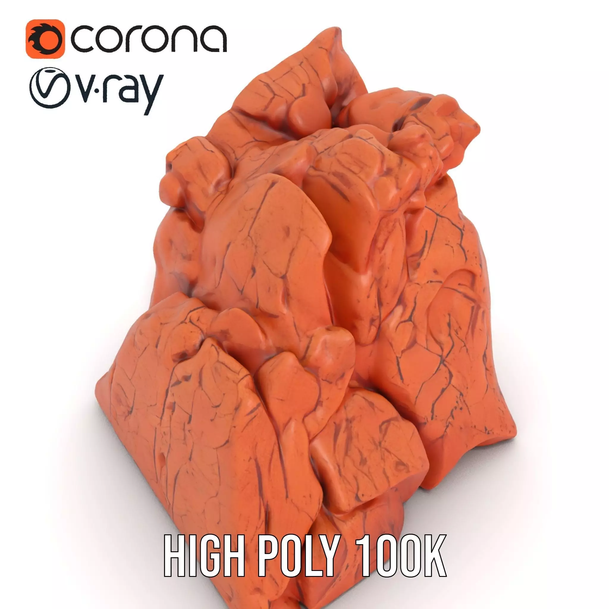 Rustic Cliff Formation model pack Low-poly 3D model_15