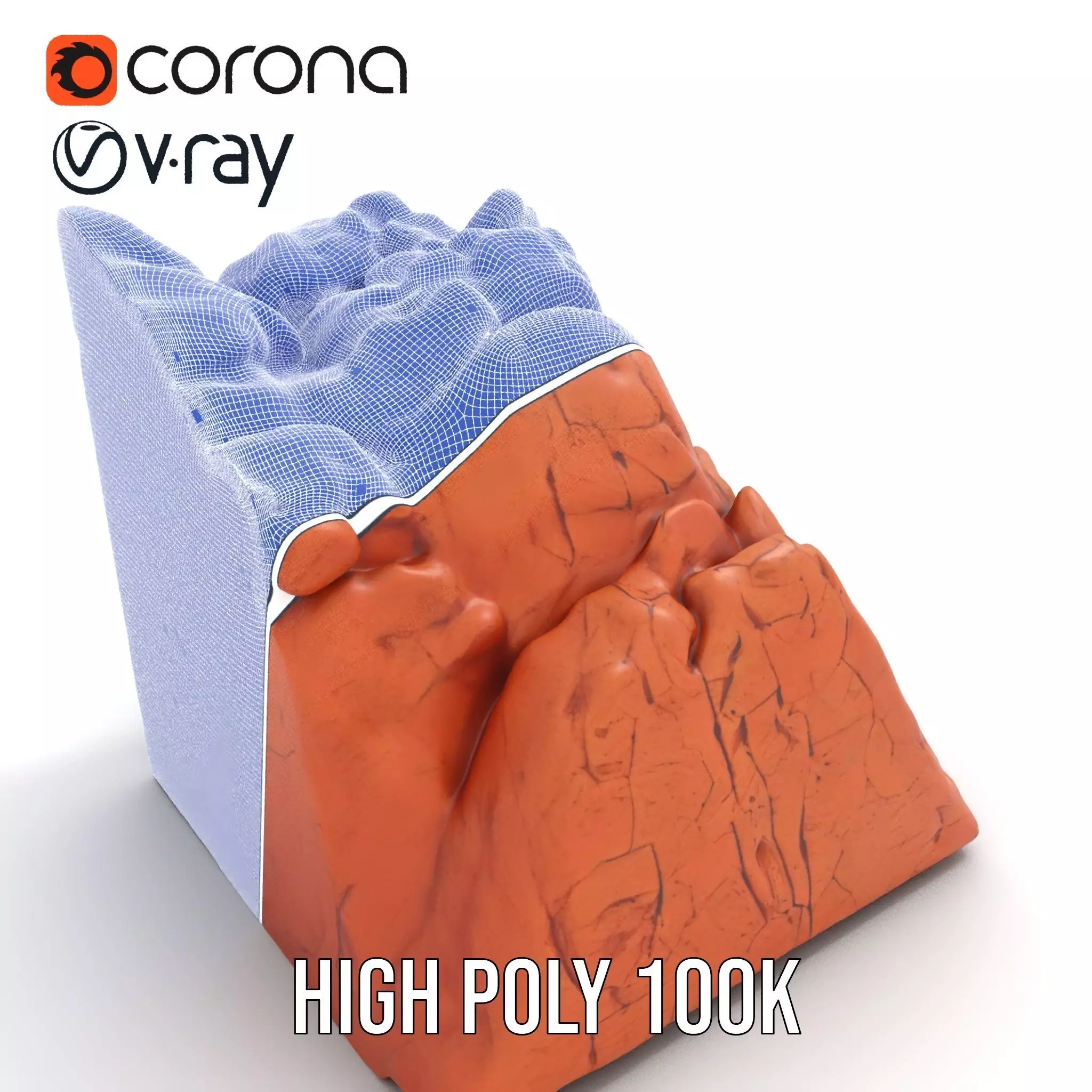 Rustic Cliff Formation model pack Low-poly 3D model_31