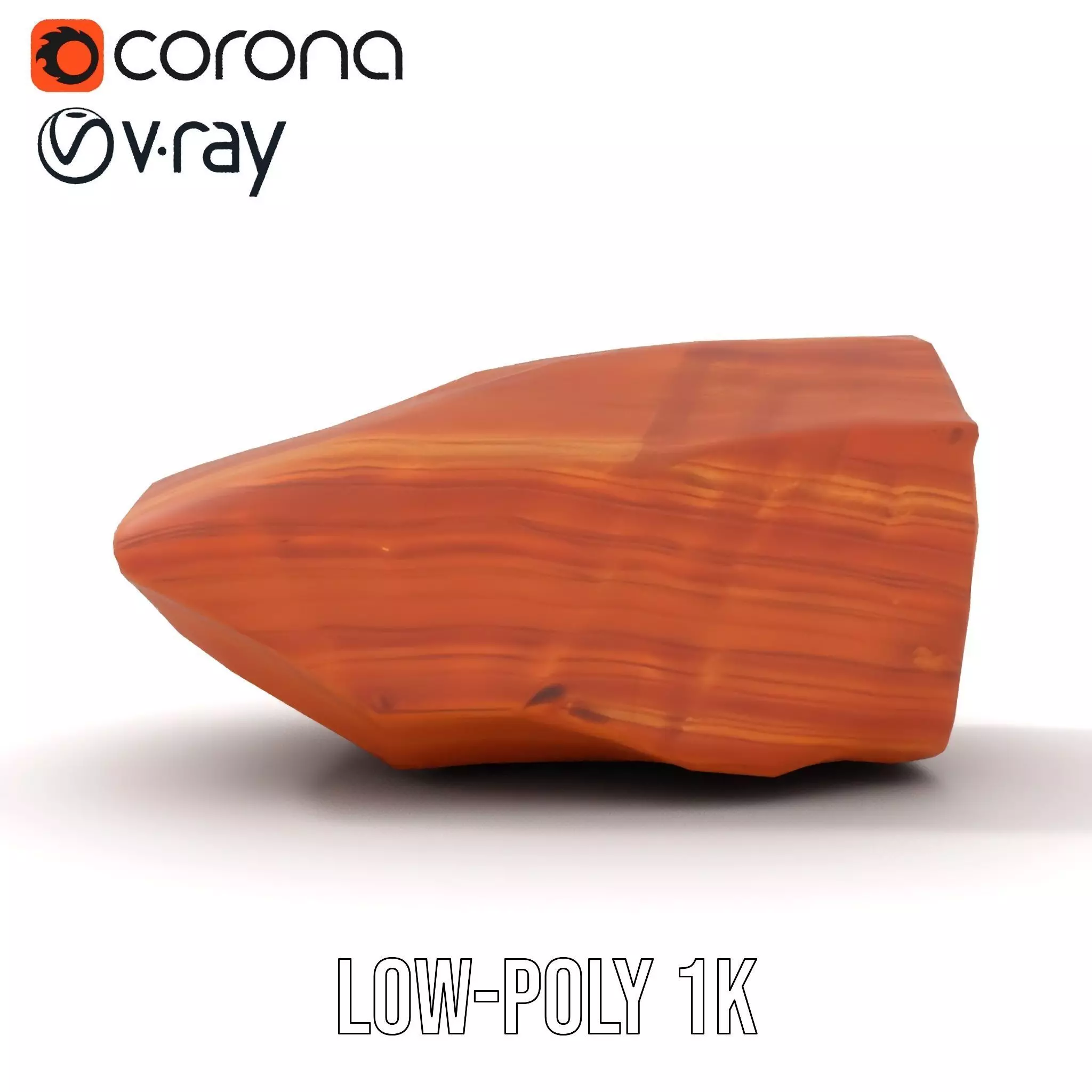 Rustic Sandstone Boulder model pack Low-poly 3D model_9