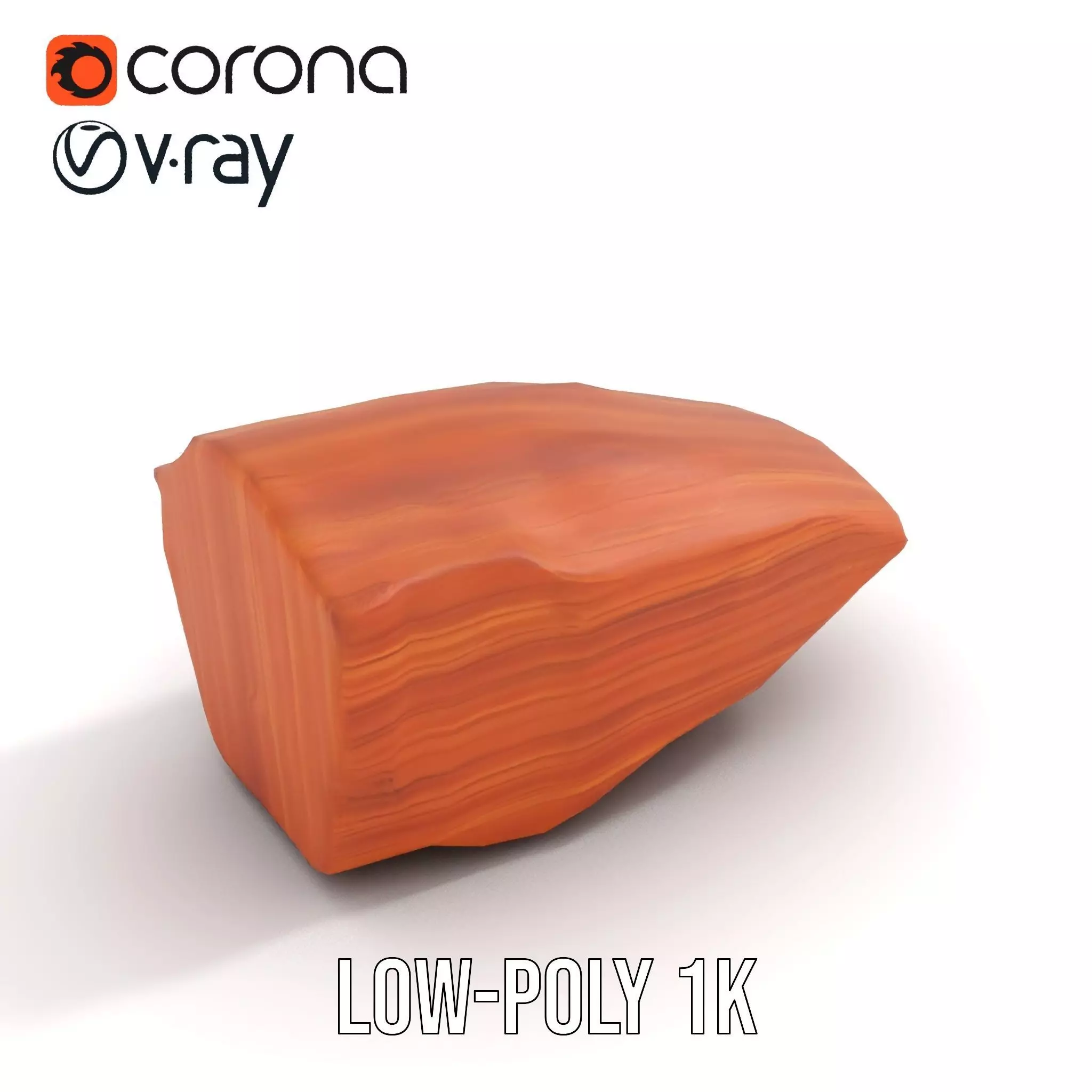 Rustic Sandstone Boulder model pack Low-poly 3D model_12