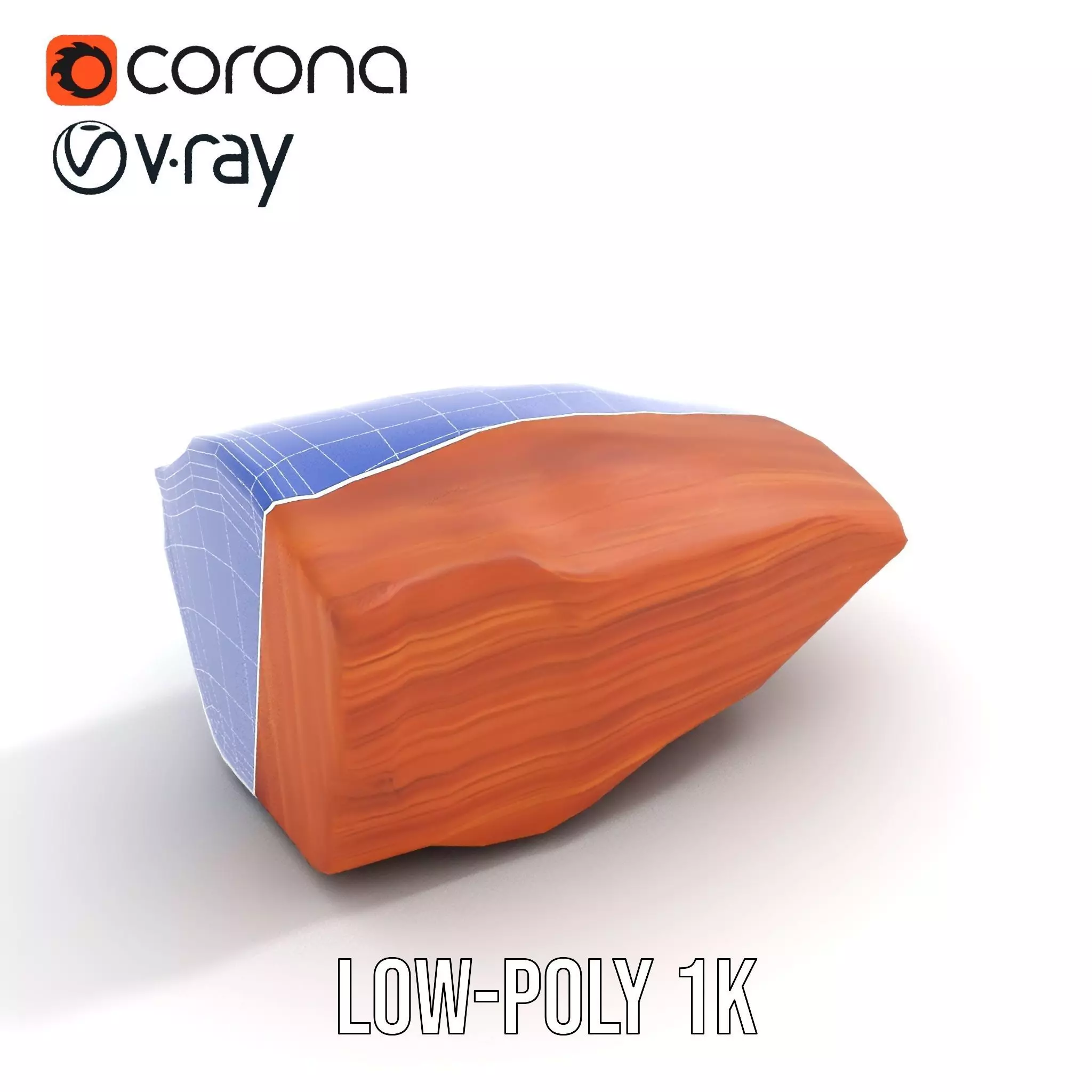 Rustic Sandstone Boulder model pack Low-poly 3D model_22