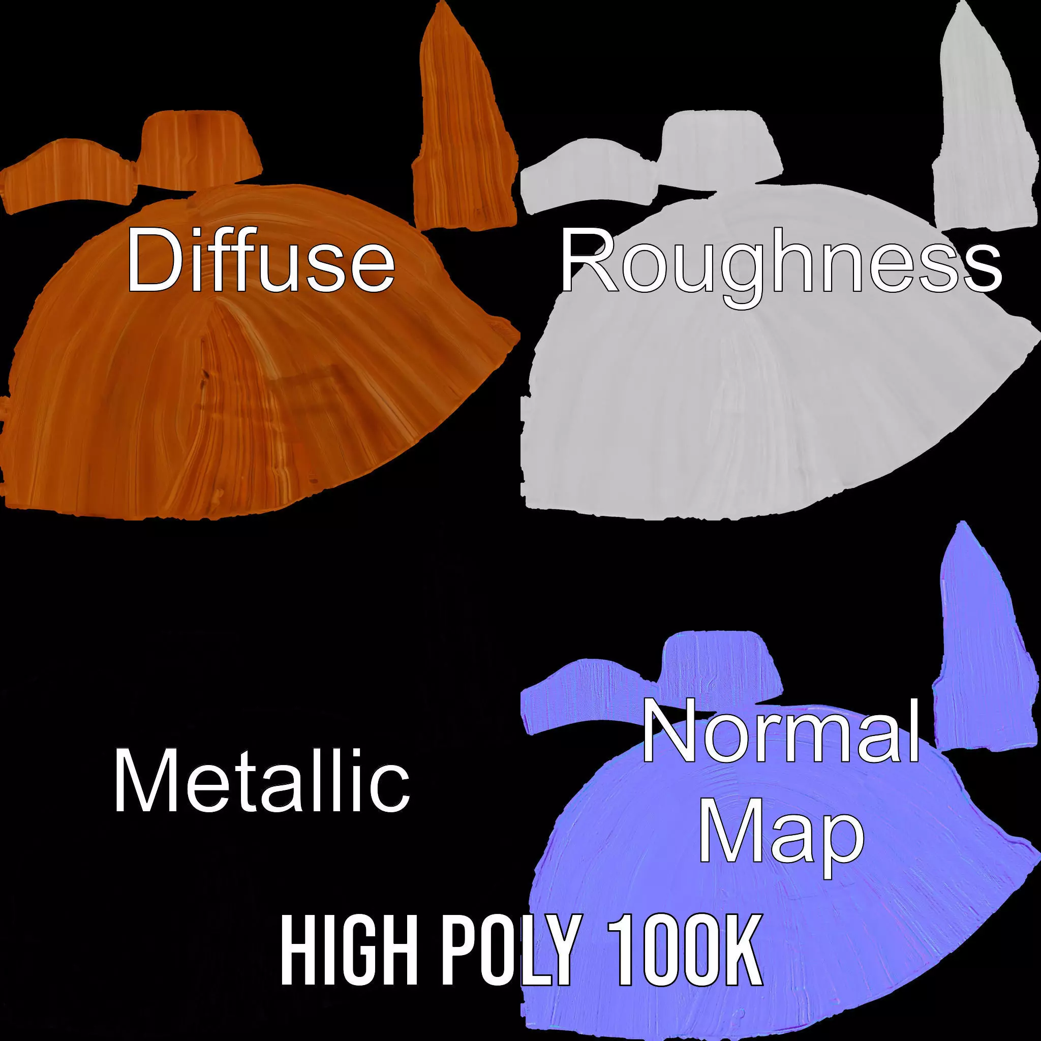 Rustic Sandstone Boulder model pack Low-poly 3D model_3