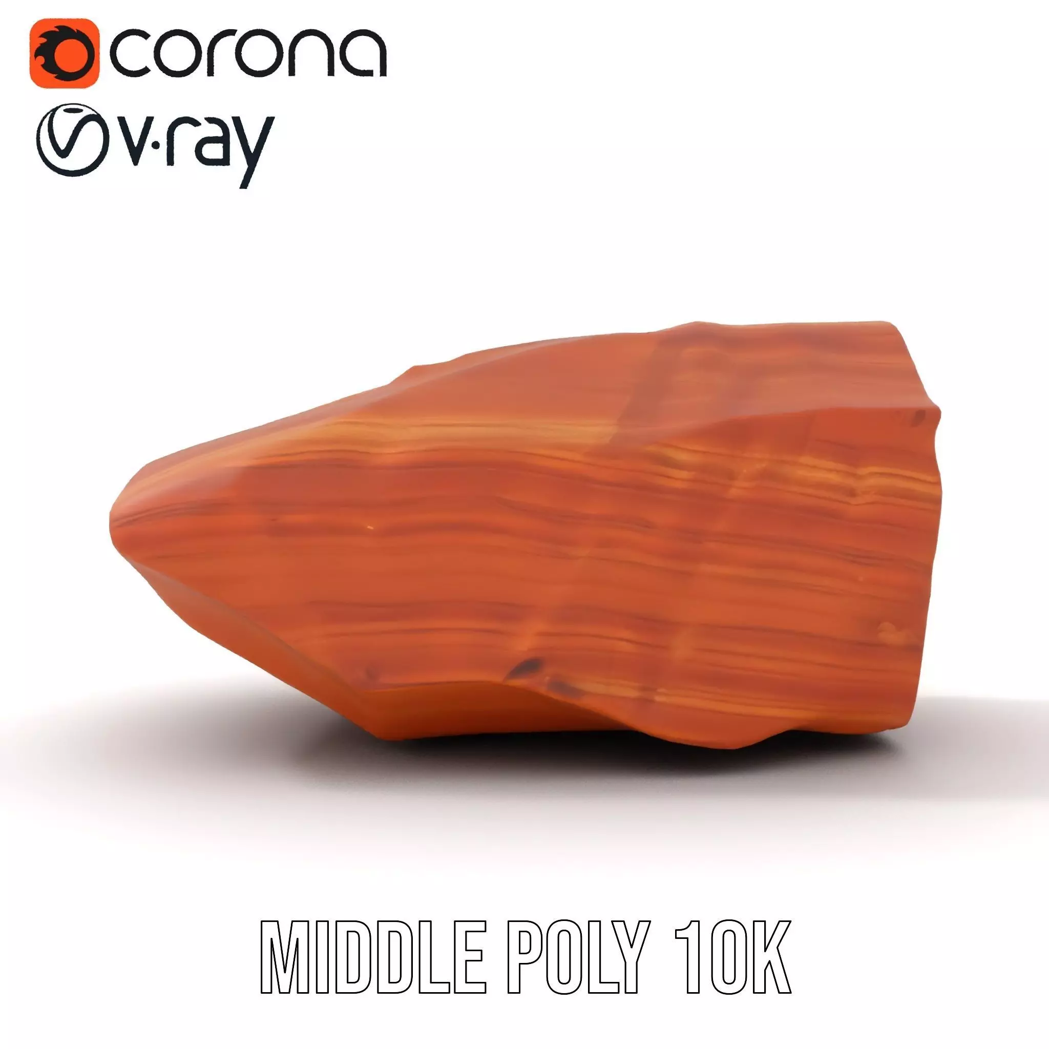 Rustic Sandstone Boulder model pack Low-poly 3D model_6