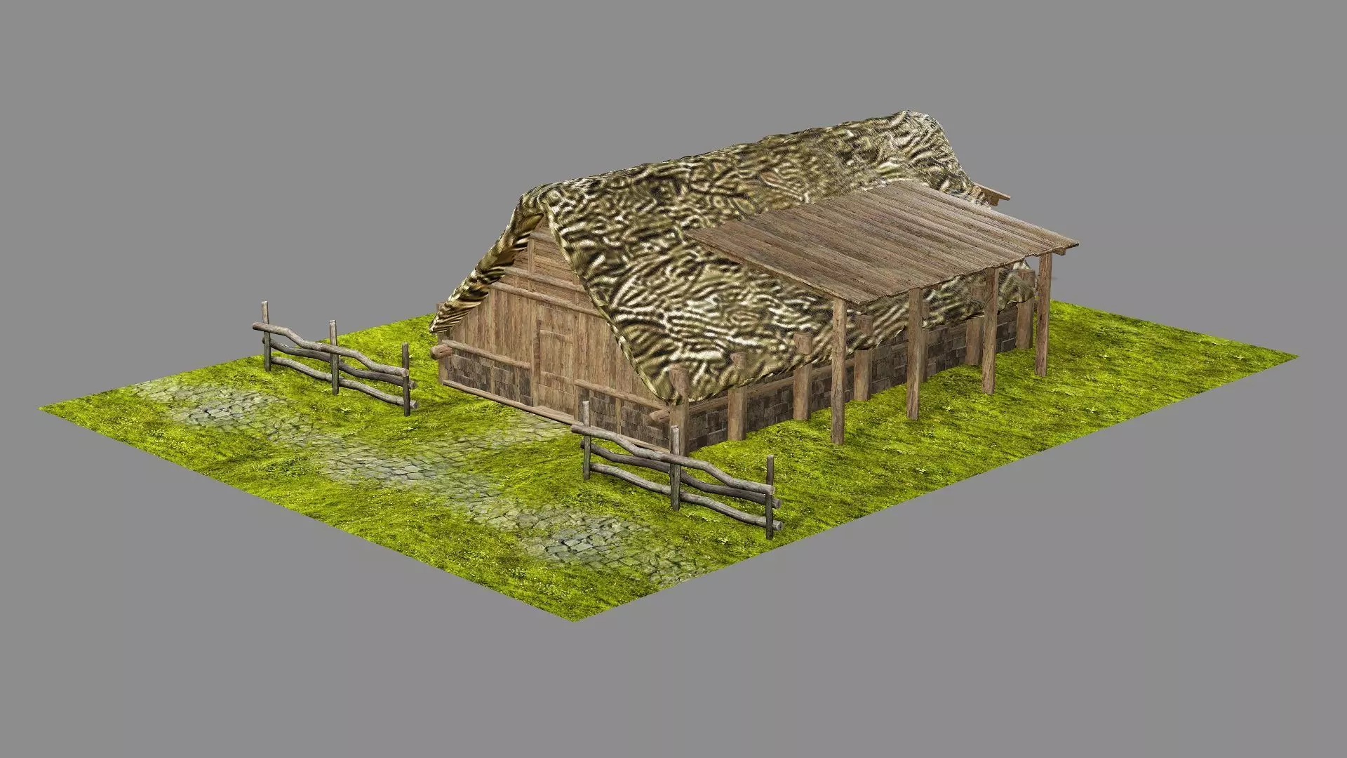 Medieval Viking House 05 Game Ready Low-poly 3D Model Low-poly 3D model_0