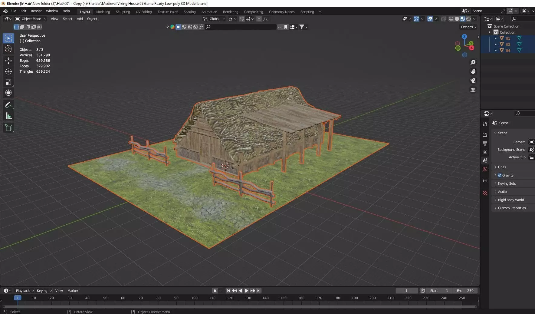 Medieval Viking House 05 Game Ready Low-poly 3D Model Low-poly 3D model_11