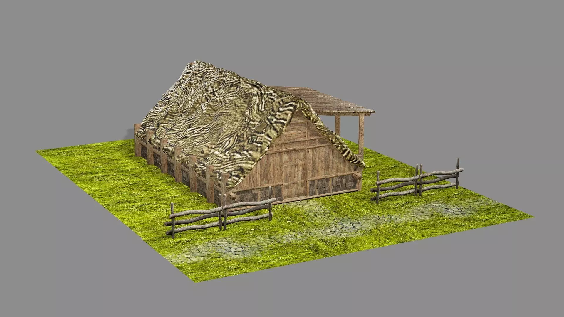 Medieval Viking House 05 Game Ready Low-poly 3D Model Low-poly 3D model_2