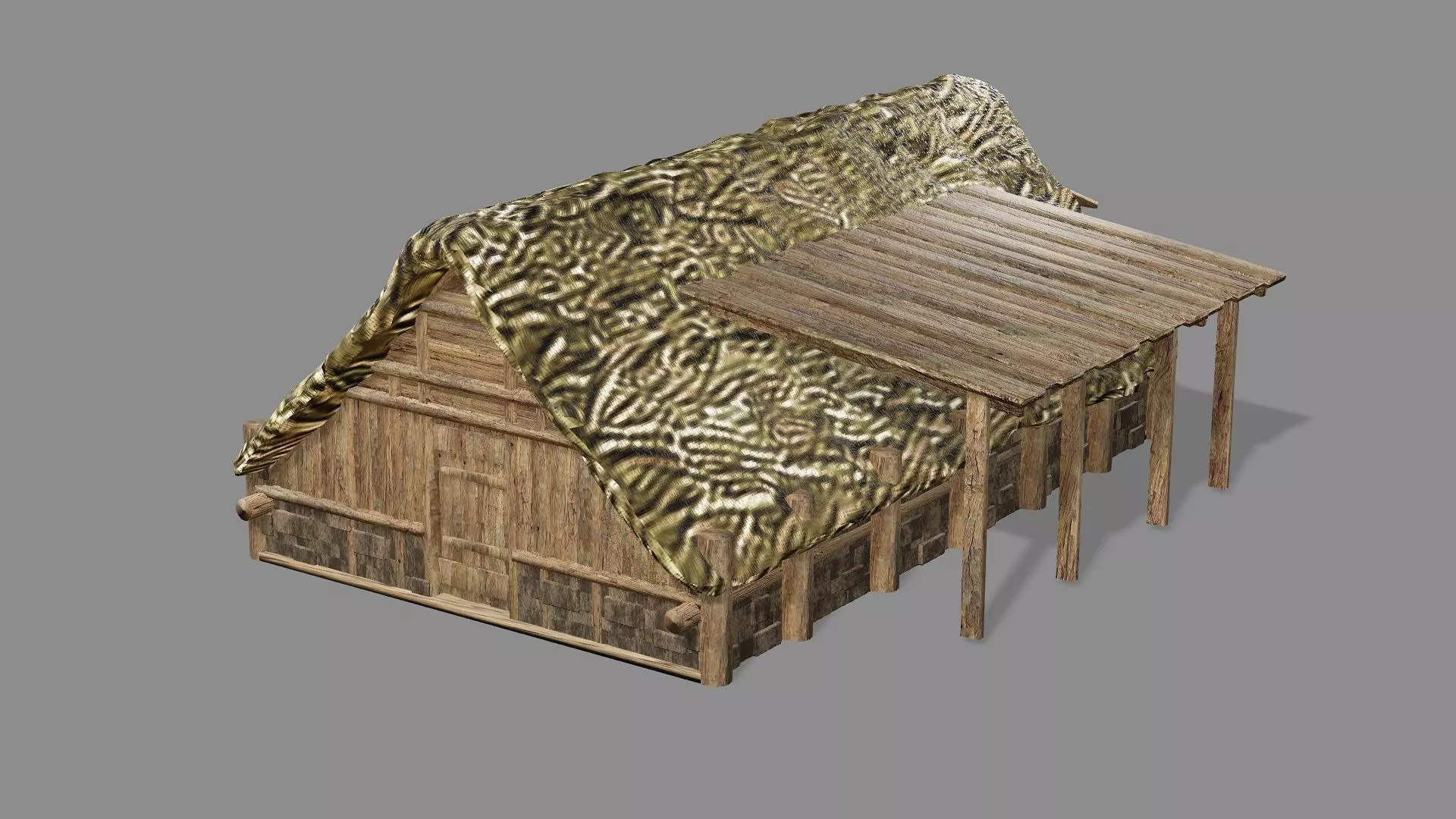 Medieval Viking House 05 Game Ready Low-poly 3D Model Low-poly 3D model_9