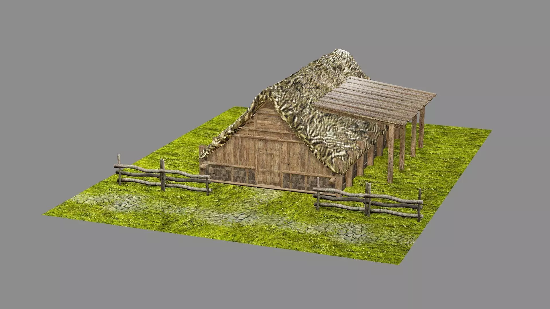 Medieval Viking House 05 Game Ready Low-poly 3D Model Low-poly 3D model_1