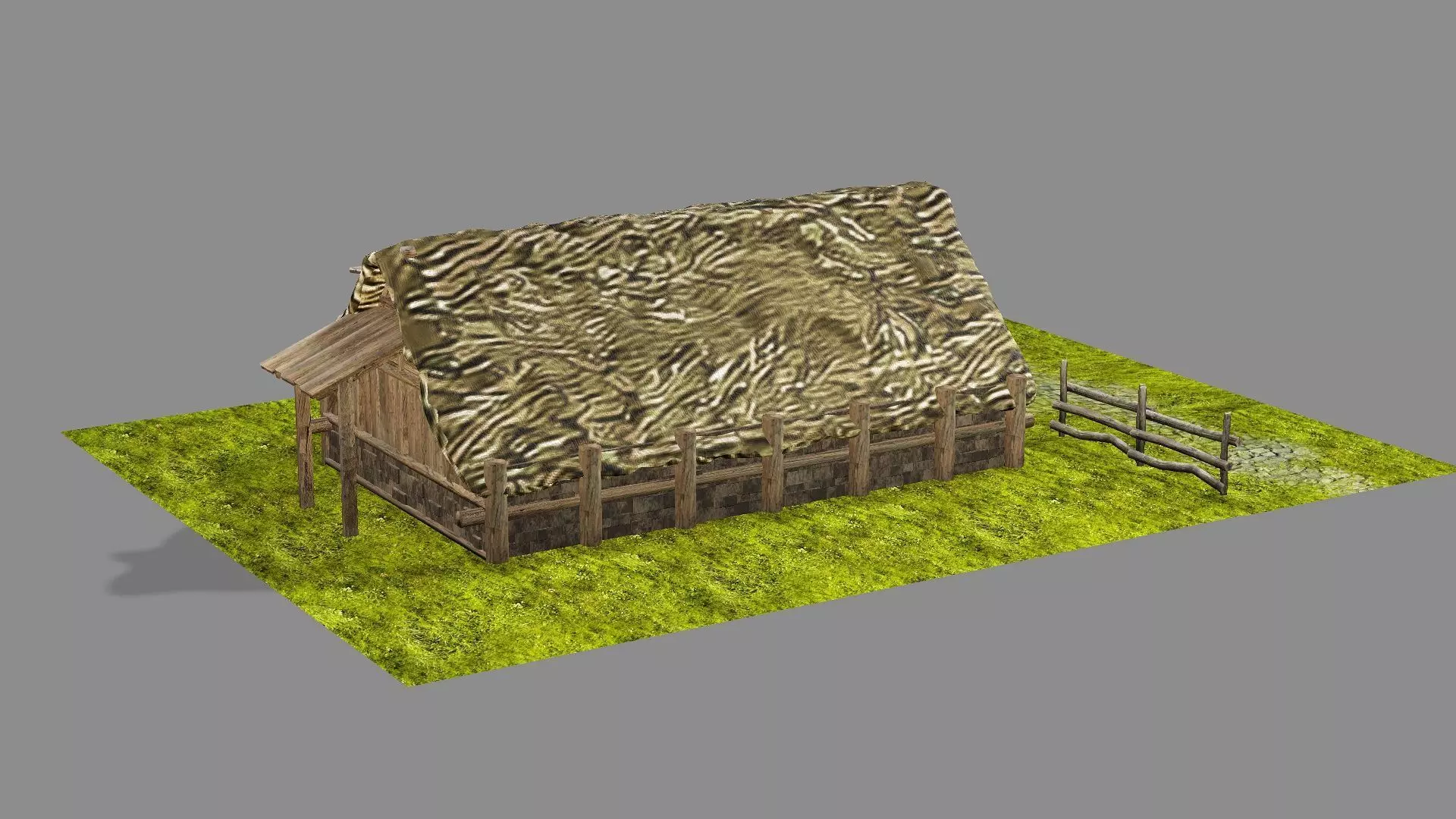 Medieval Viking House 05 Game Ready Low-poly 3D Model Low-poly 3D model_4