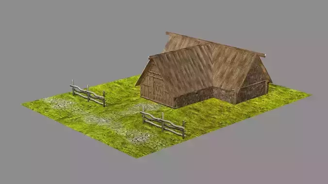 Medieval Viking House 06 Game Ready Low-poly 3D Model
