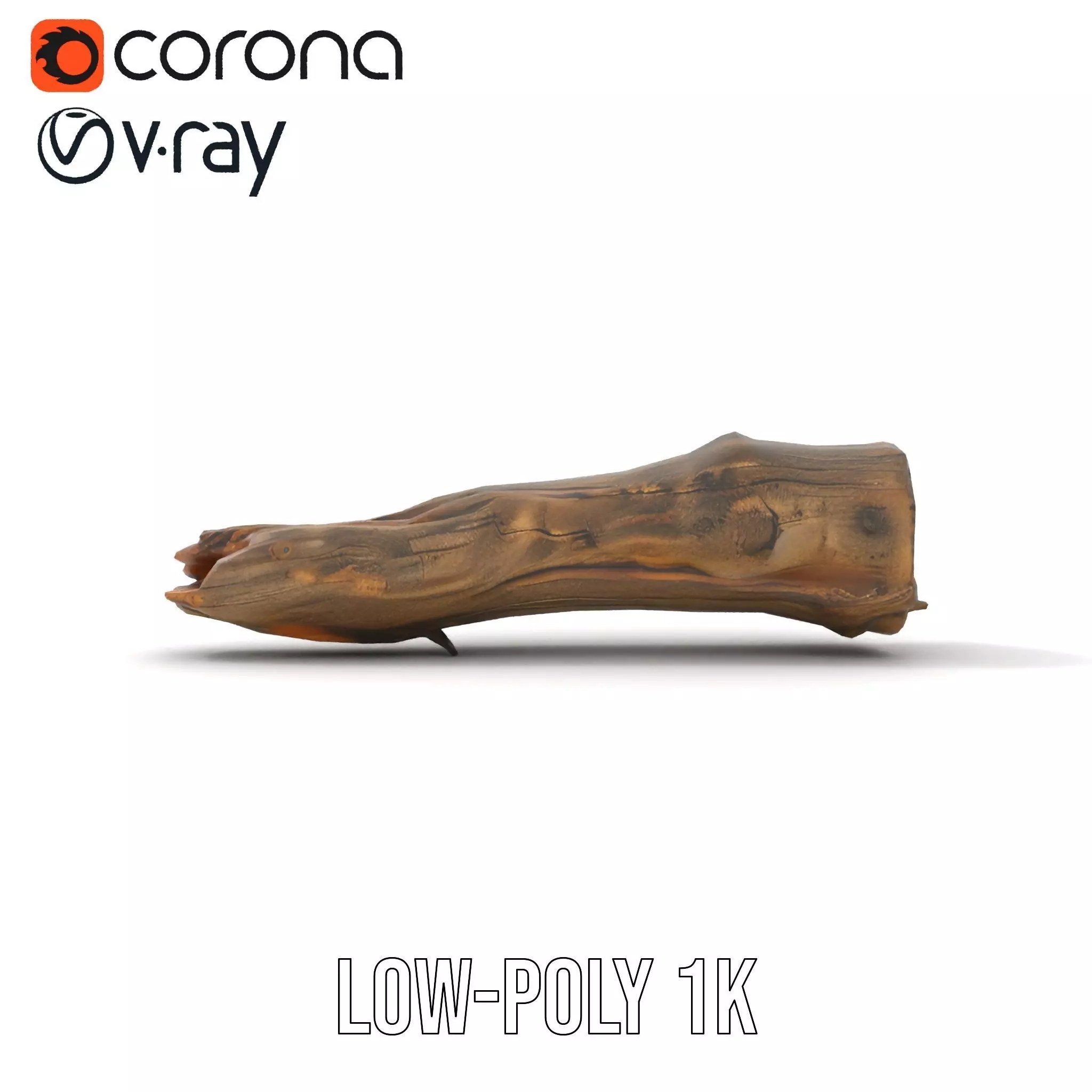 Rustic Driftwood model pack Low-poly 3D model_12