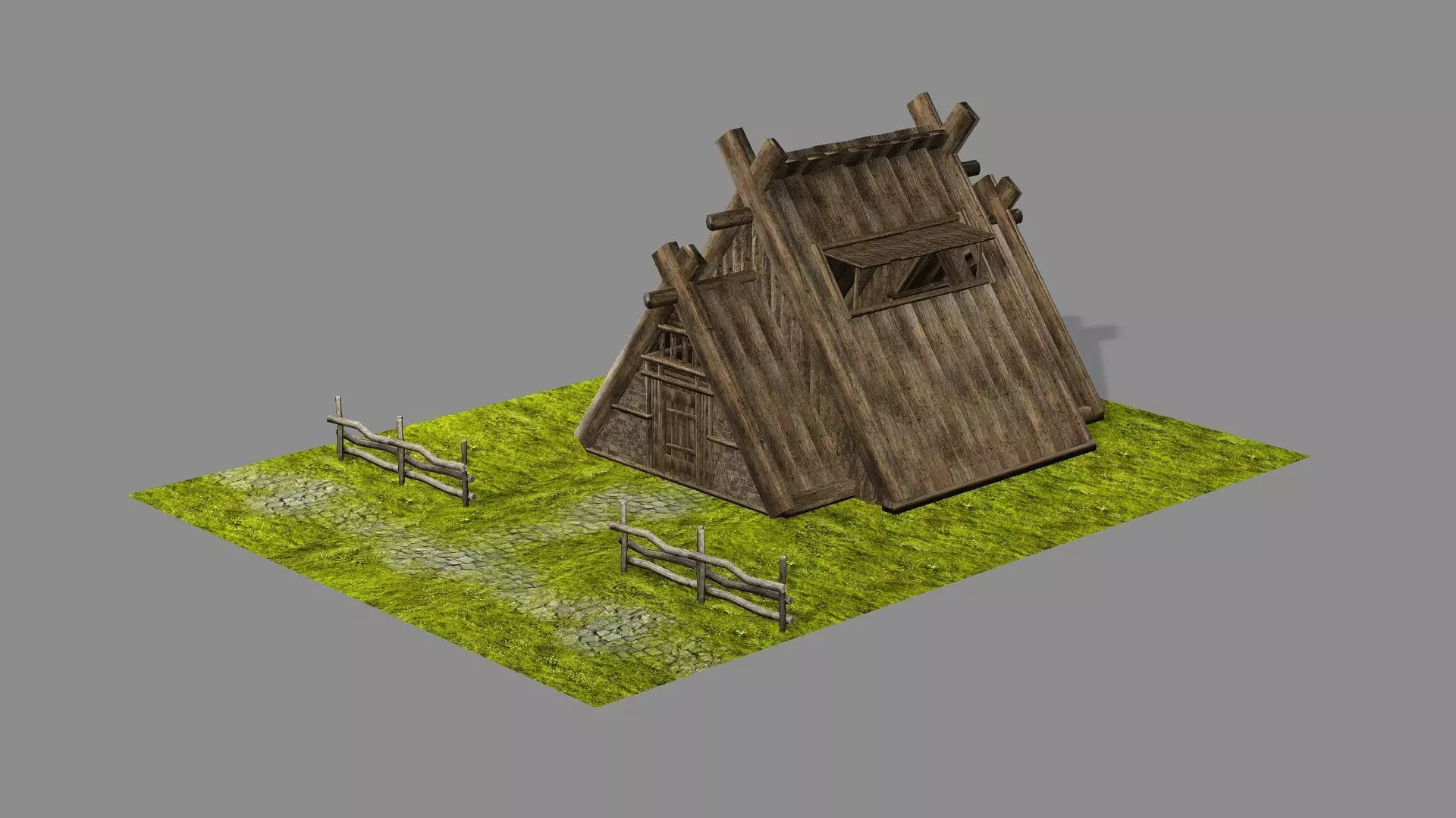 Medieval Viking House 07 Game Ready Low-poly 3D Model Low-poly 3D model_0