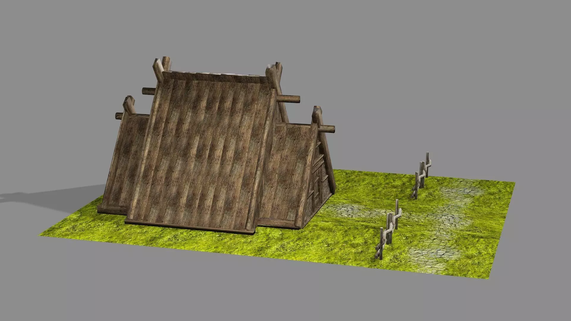 Medieval Viking House 07 Game Ready Low-poly 3D Model Low-poly 3D model_3