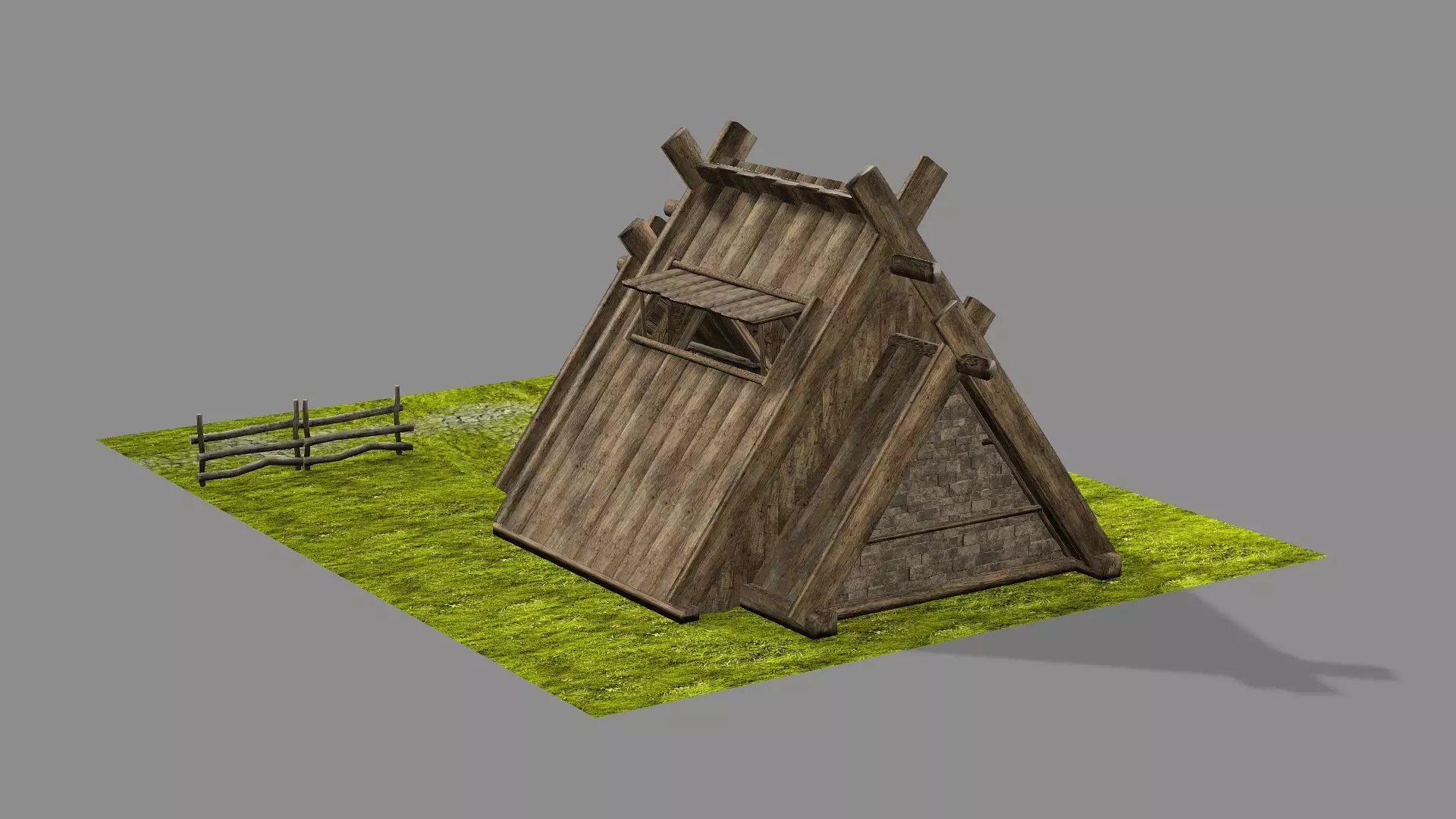 Medieval Viking House 07 Game Ready Low-poly 3D Model Low-poly 3D model_5