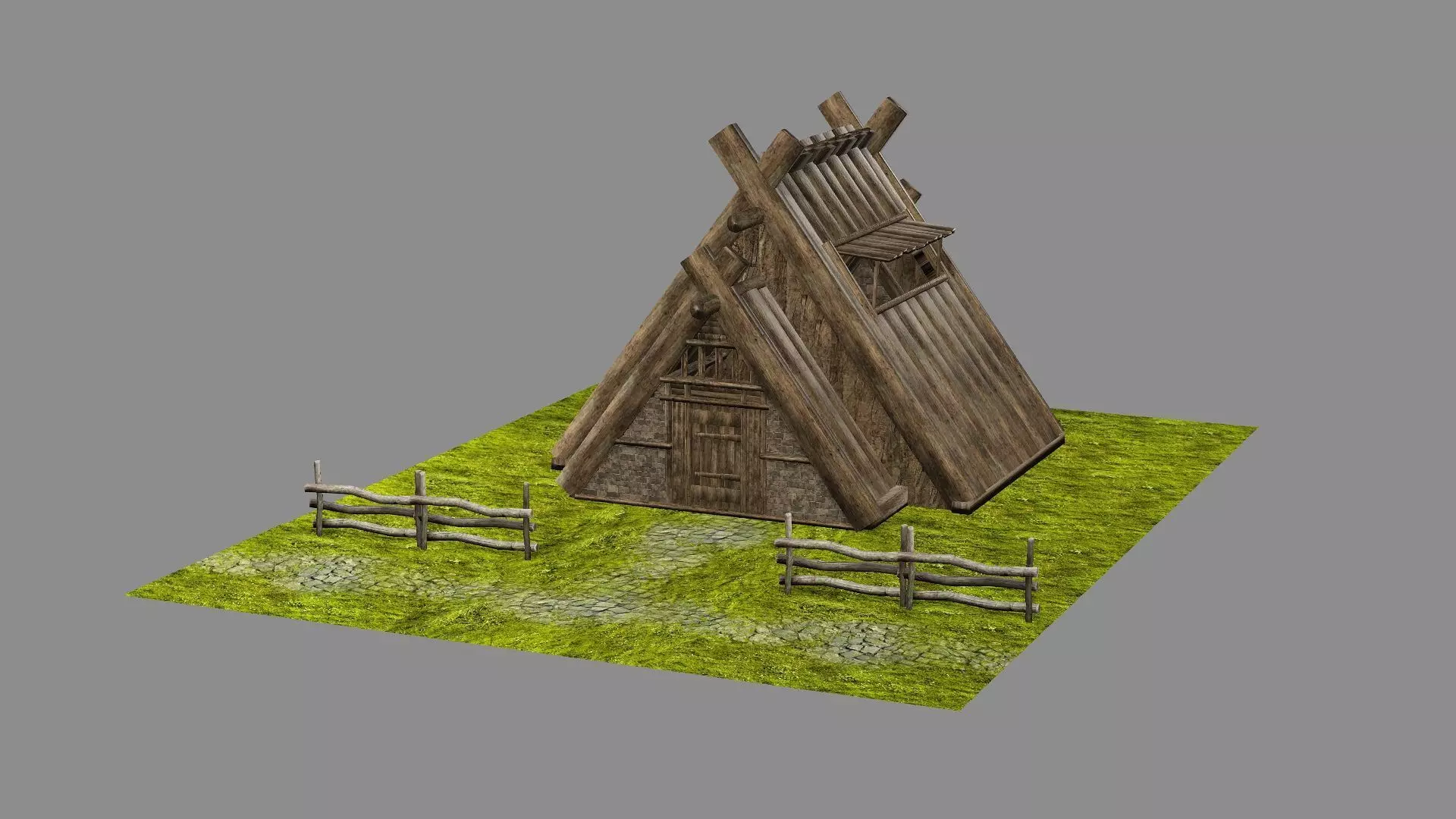Medieval Viking House 07 Game Ready Low-poly 3D Model Low-poly 3D model_1