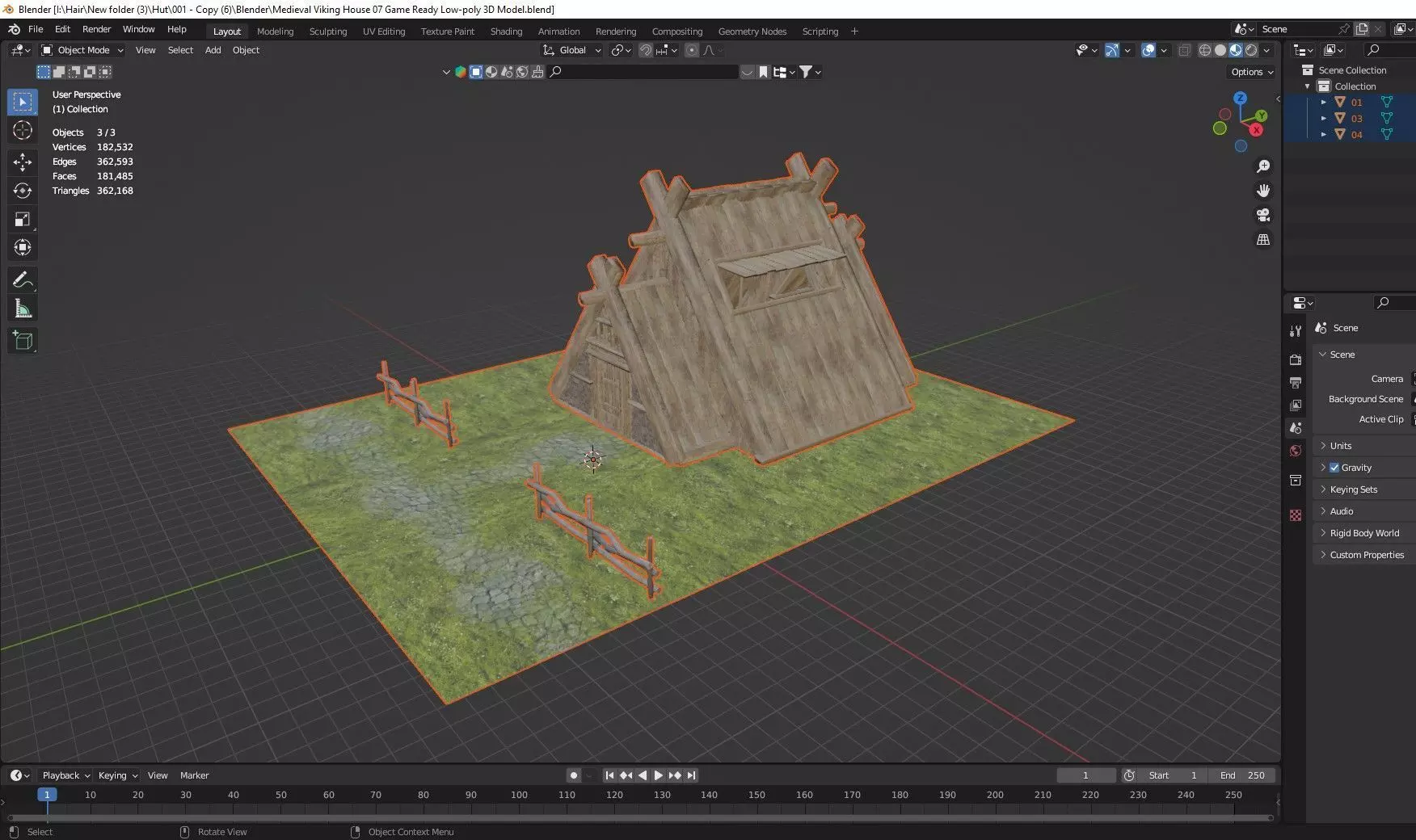 Medieval Viking House 07 Game Ready Low-poly 3D Model Low-poly 3D model_11