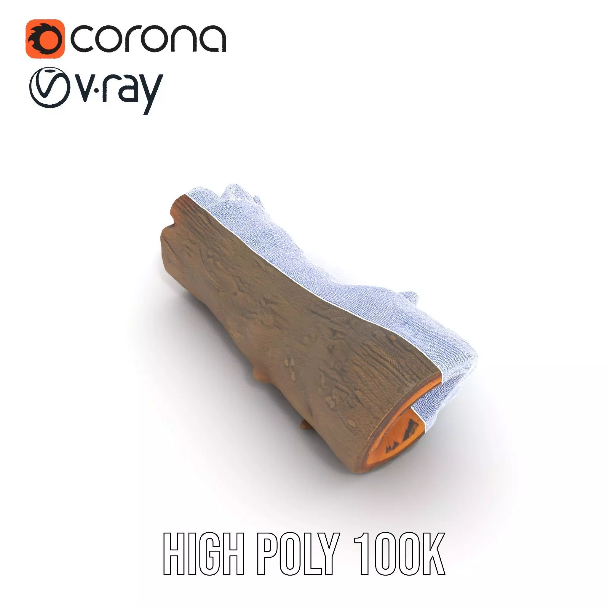 Realistic Wood Log model pack Low-poly 3D model_28