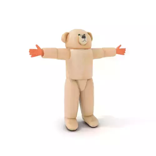 Fluffy Teddy Costume model pack Low-poly 3D model