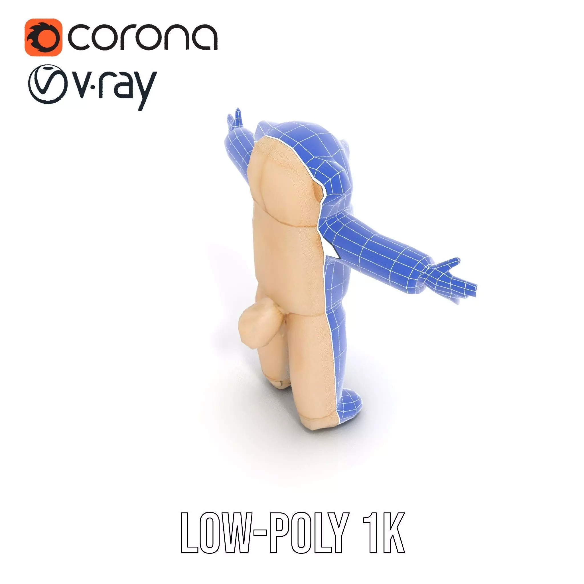 Fluffy Teddy Costume model pack Low-poly 3D model_19