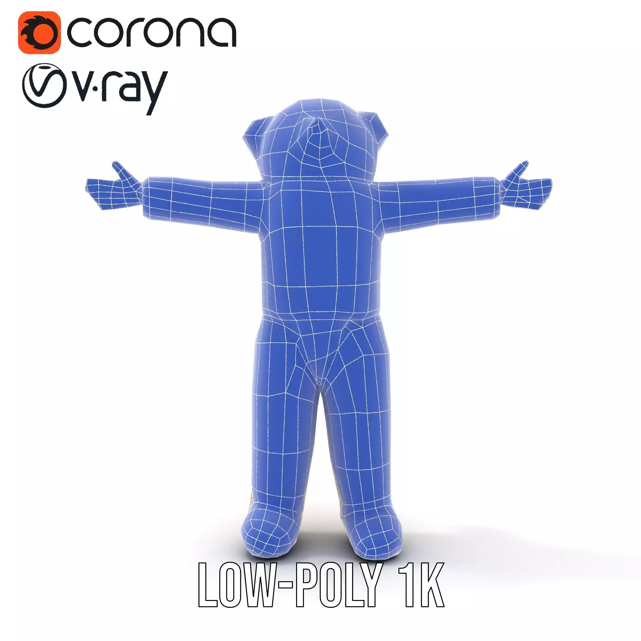 Fluffy Teddy Costume model pack Low-poly 3D model_28