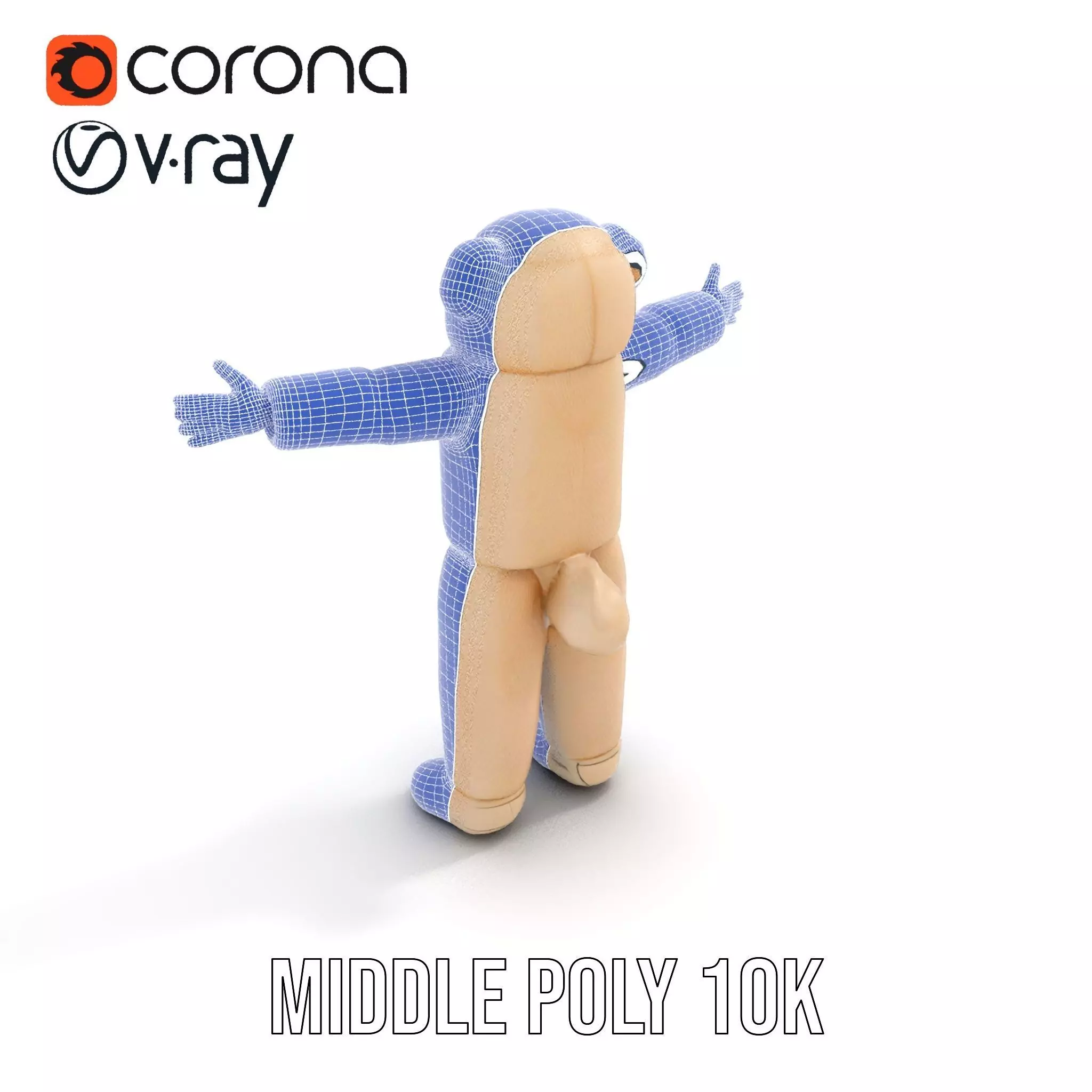 Fluffy Teddy Costume model pack Low-poly 3D model_11