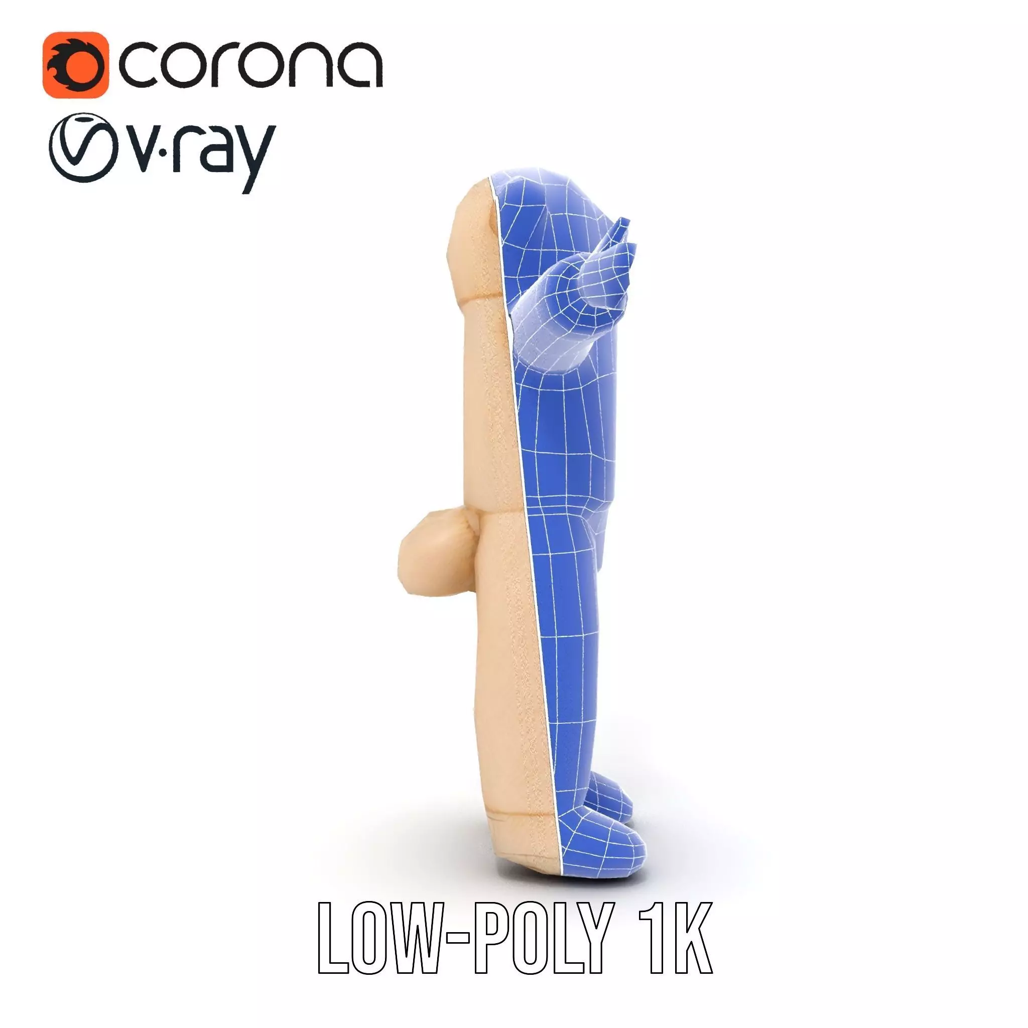 Fluffy Teddy Costume model pack Low-poly 3D model_31