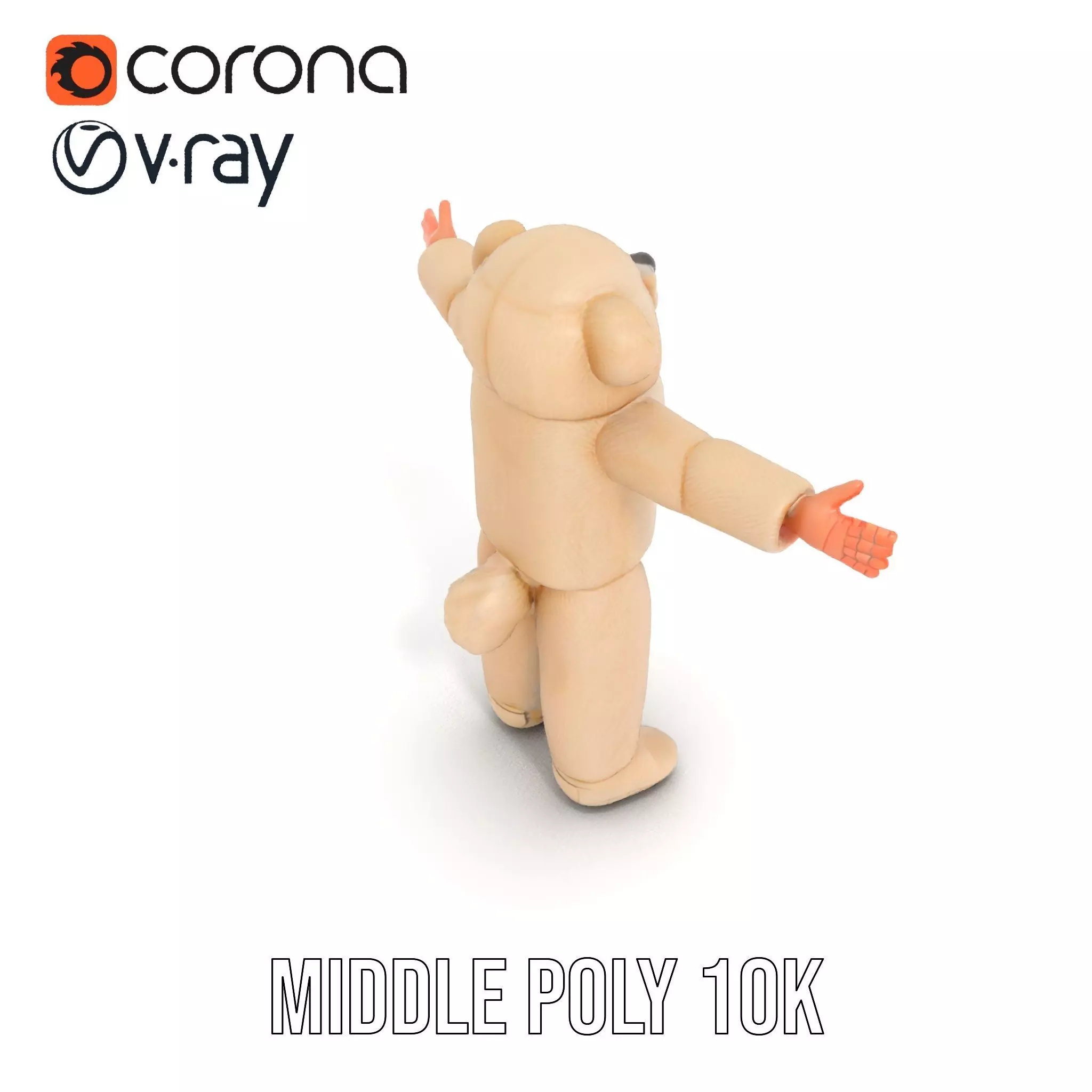 Fluffy Teddy Costume model pack Low-poly 3D model_24