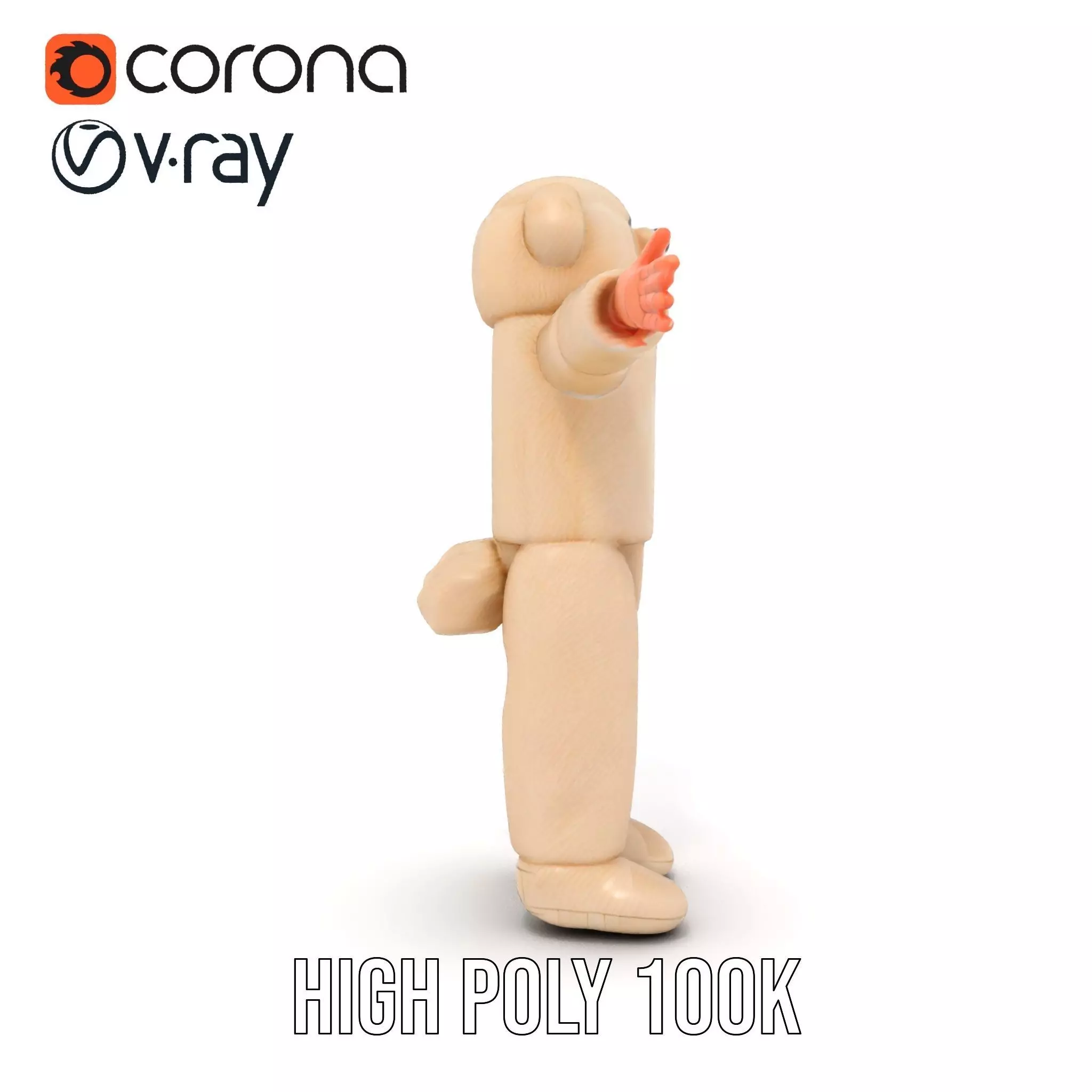 Fluffy Teddy Costume model pack Low-poly 3D model_29