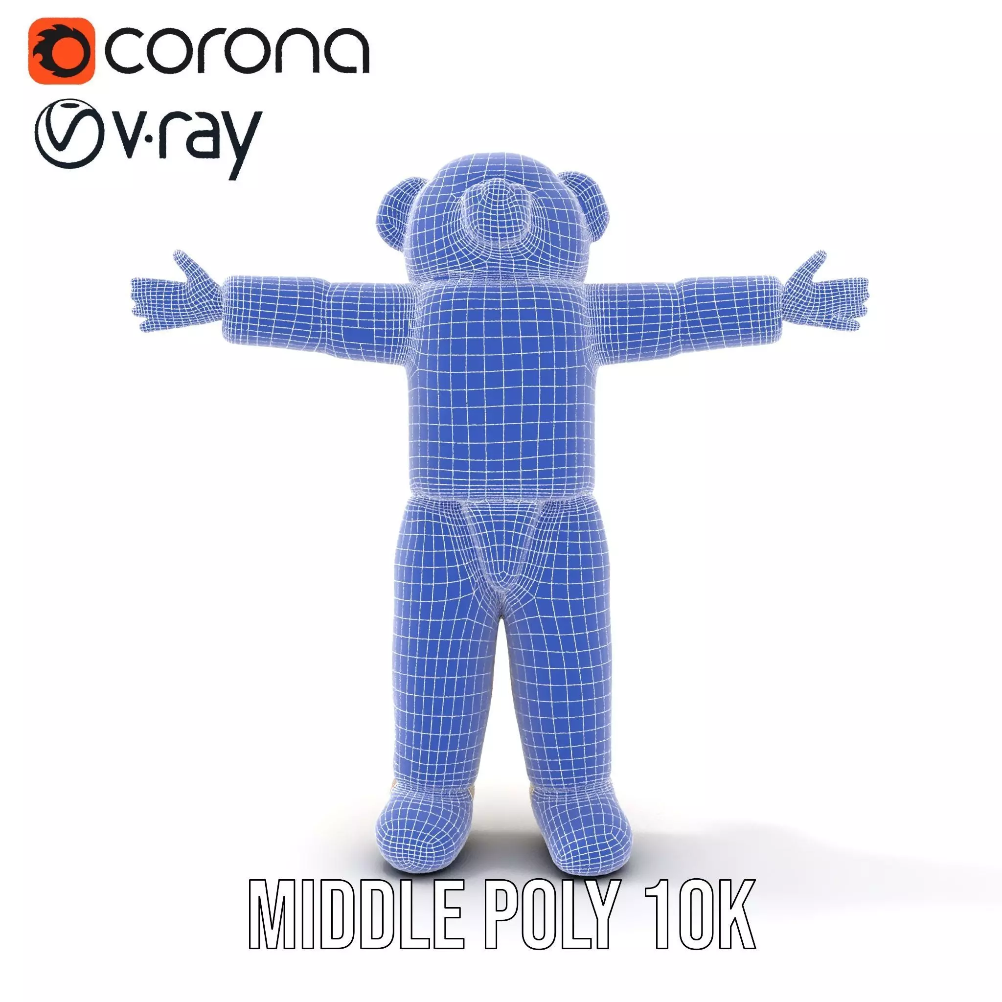 Fluffy Teddy Costume model pack Low-poly 3D model_27
