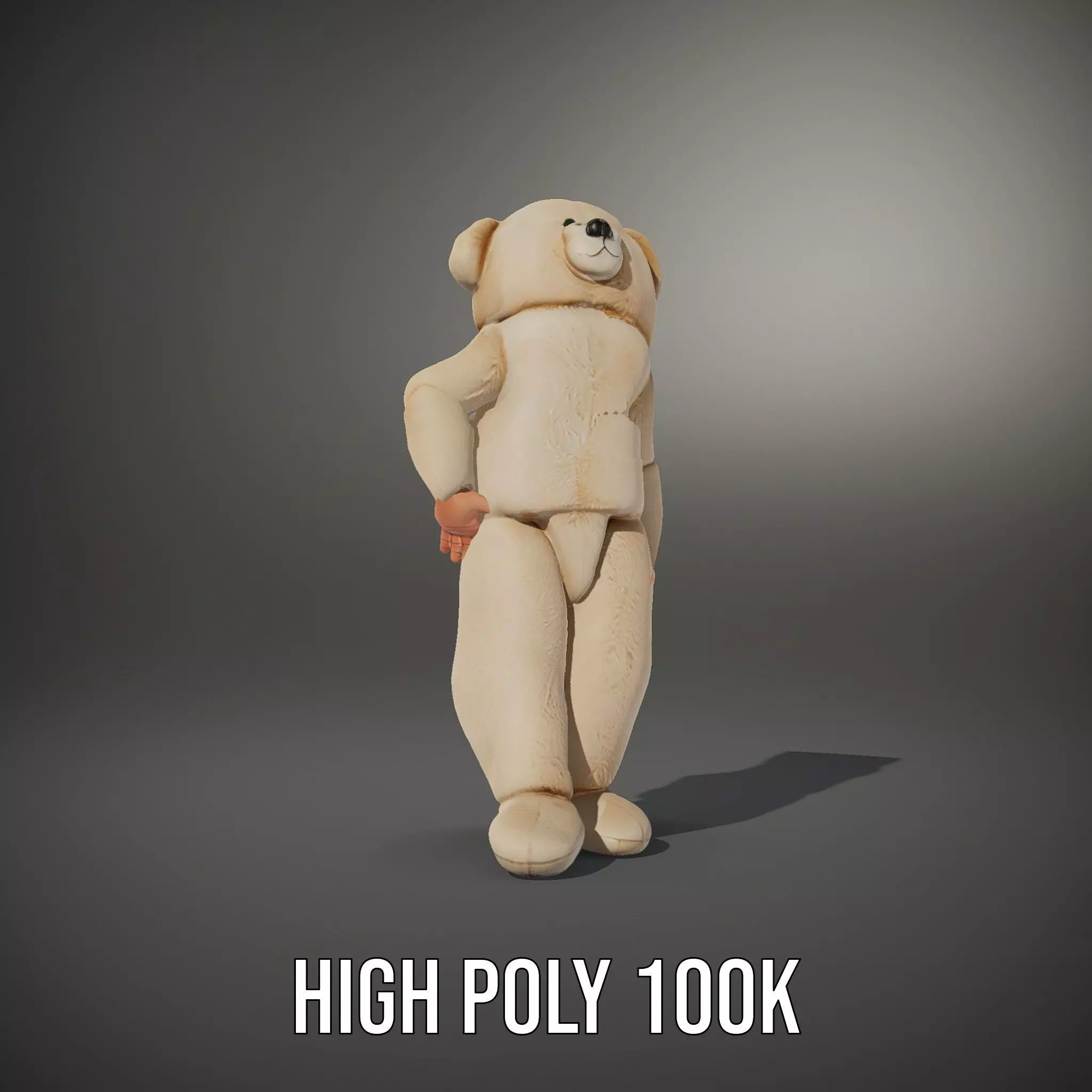 Fluffy Teddy Costume model pack Low-poly 3D model_10