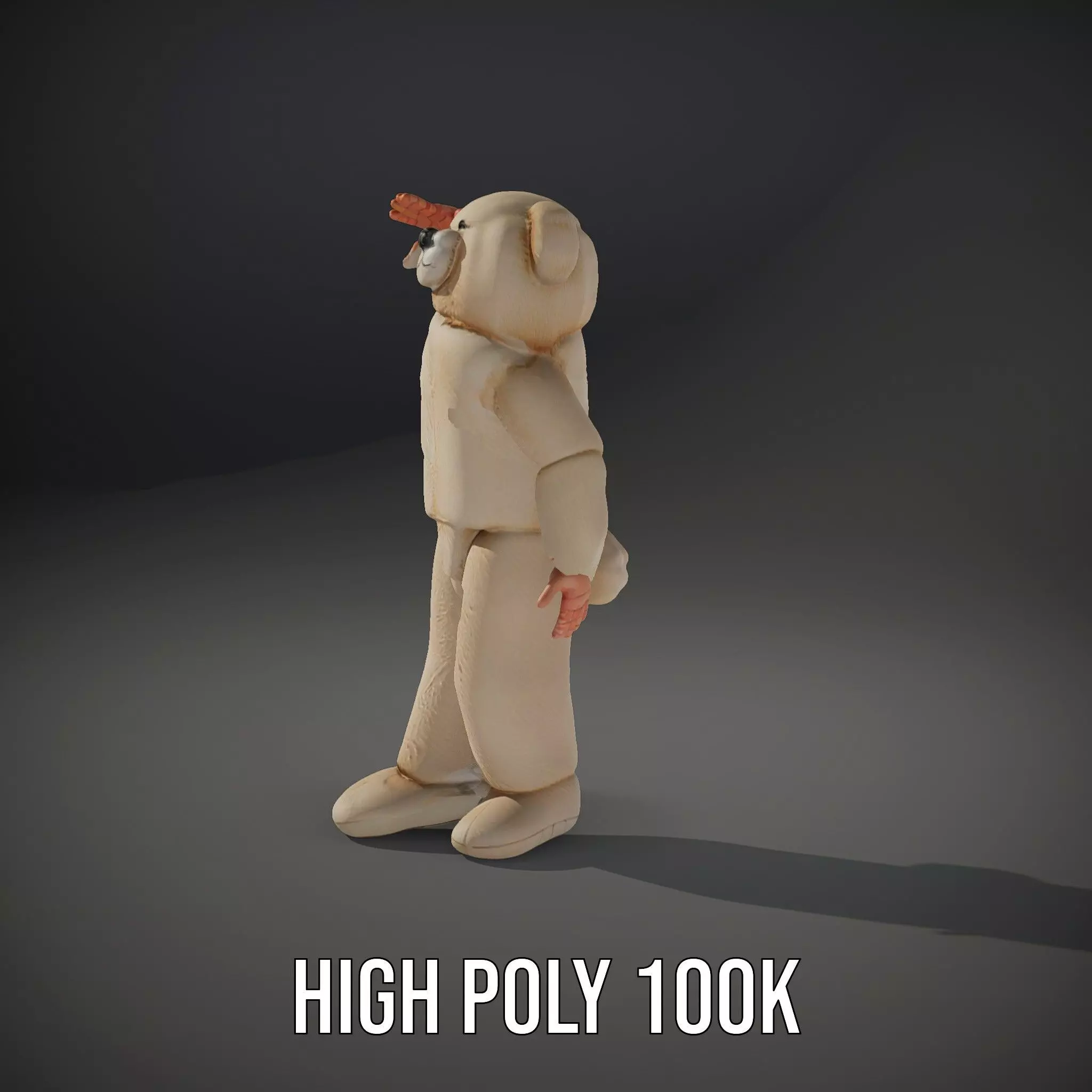Fluffy Teddy Costume model pack Low-poly 3D model_8