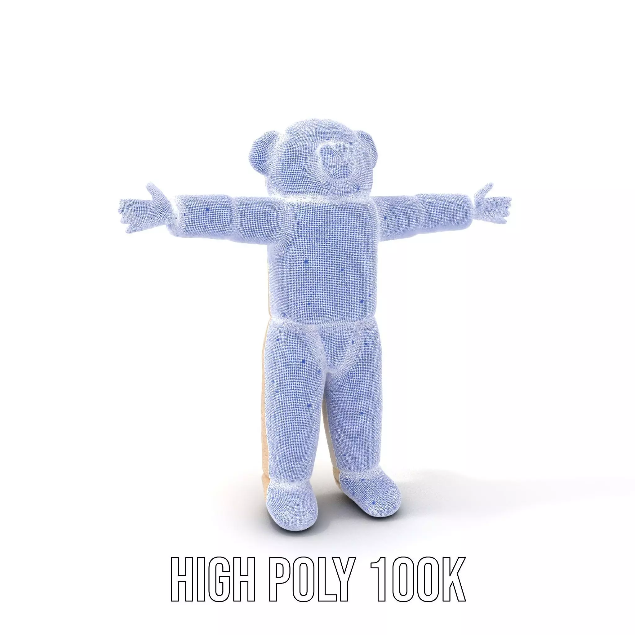 Fluffy Teddy Costume model pack Low-poly 3D model_4