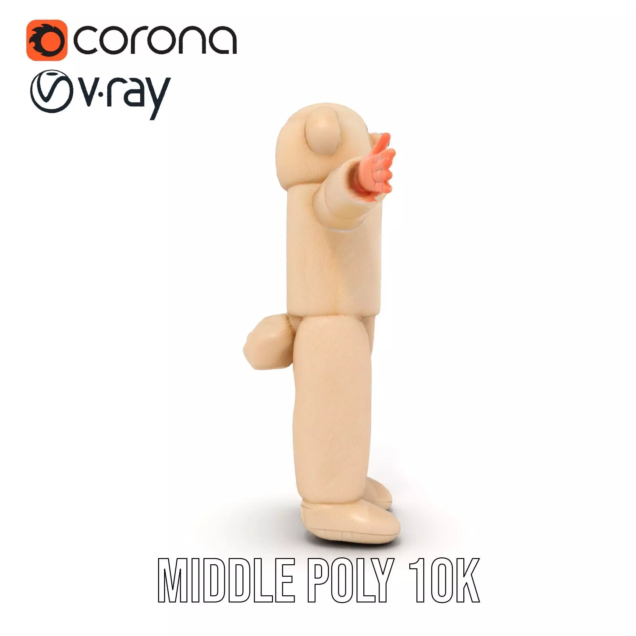 Fluffy Teddy Costume model pack Low-poly 3D model_18