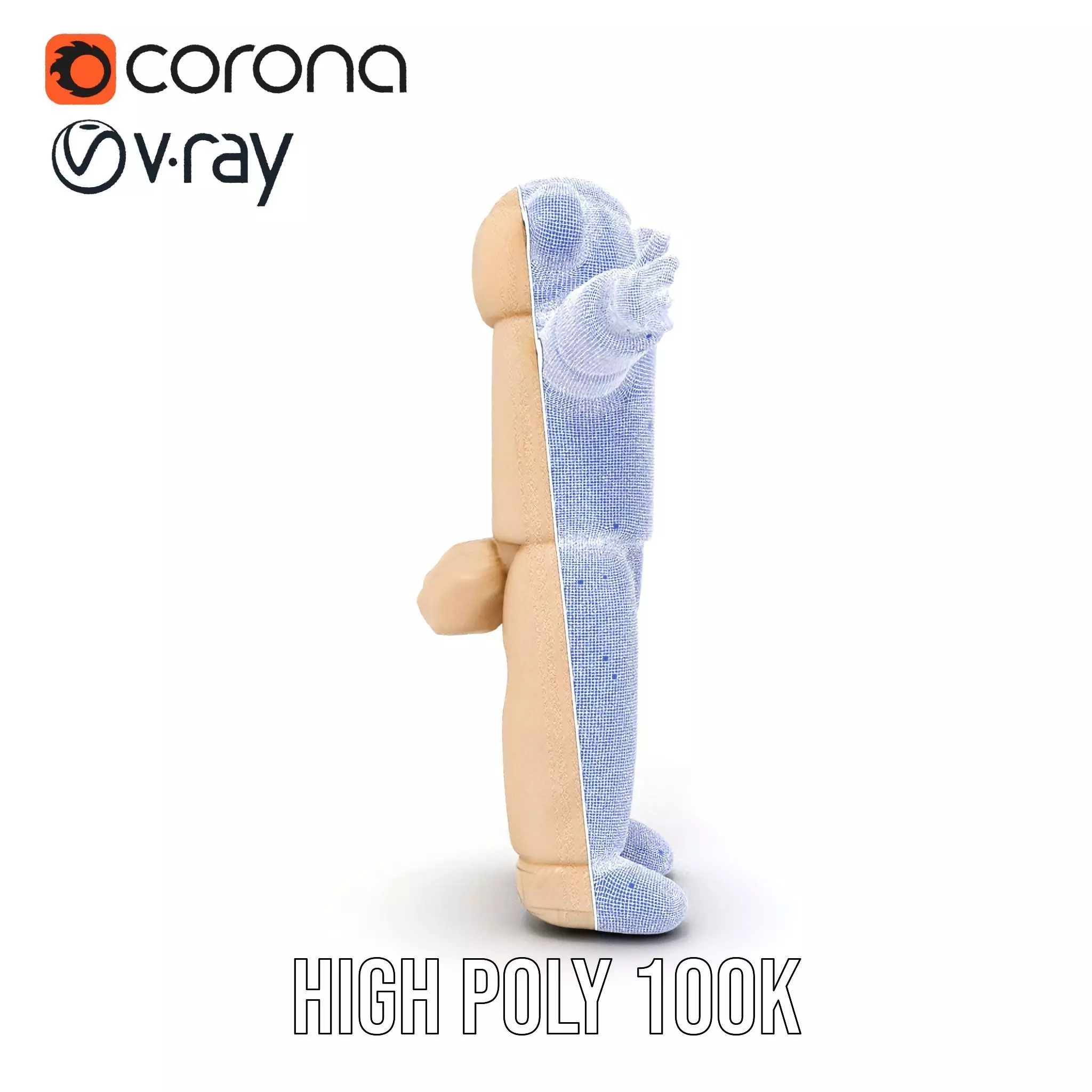 Fluffy Teddy Costume model pack Low-poly 3D model_32