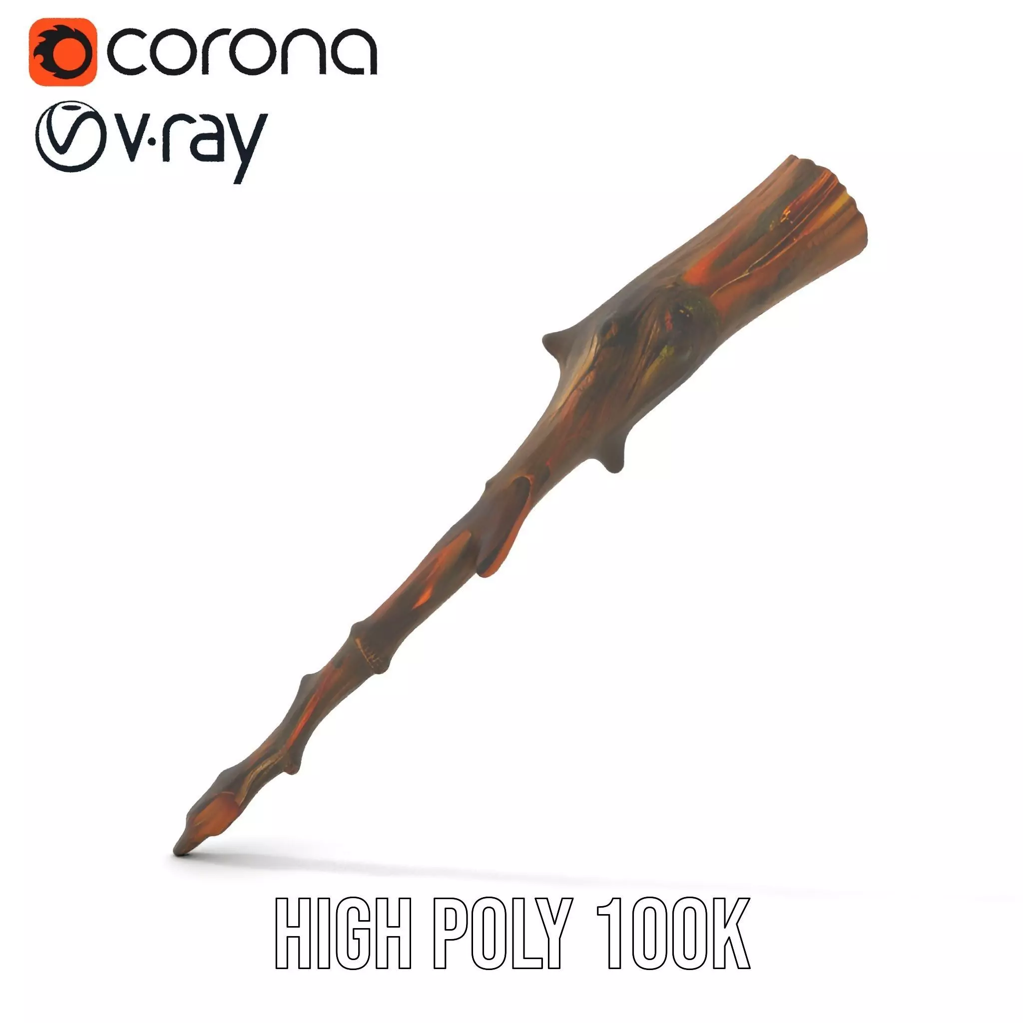 Realistic Wooden Branch model pack Low-poly 3D model_15