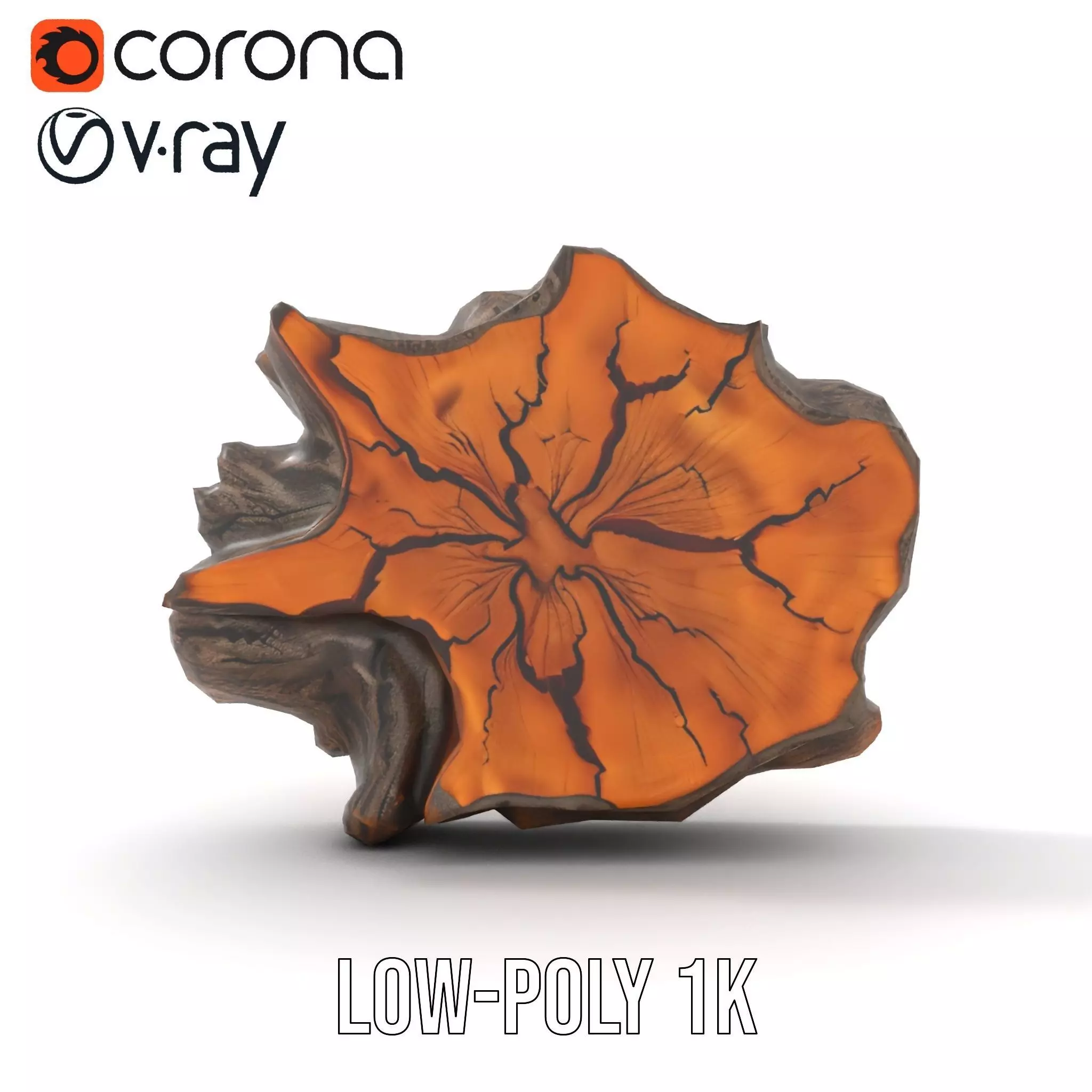 Rustic Tree CrossSection model pack Low-poly 3D model_20