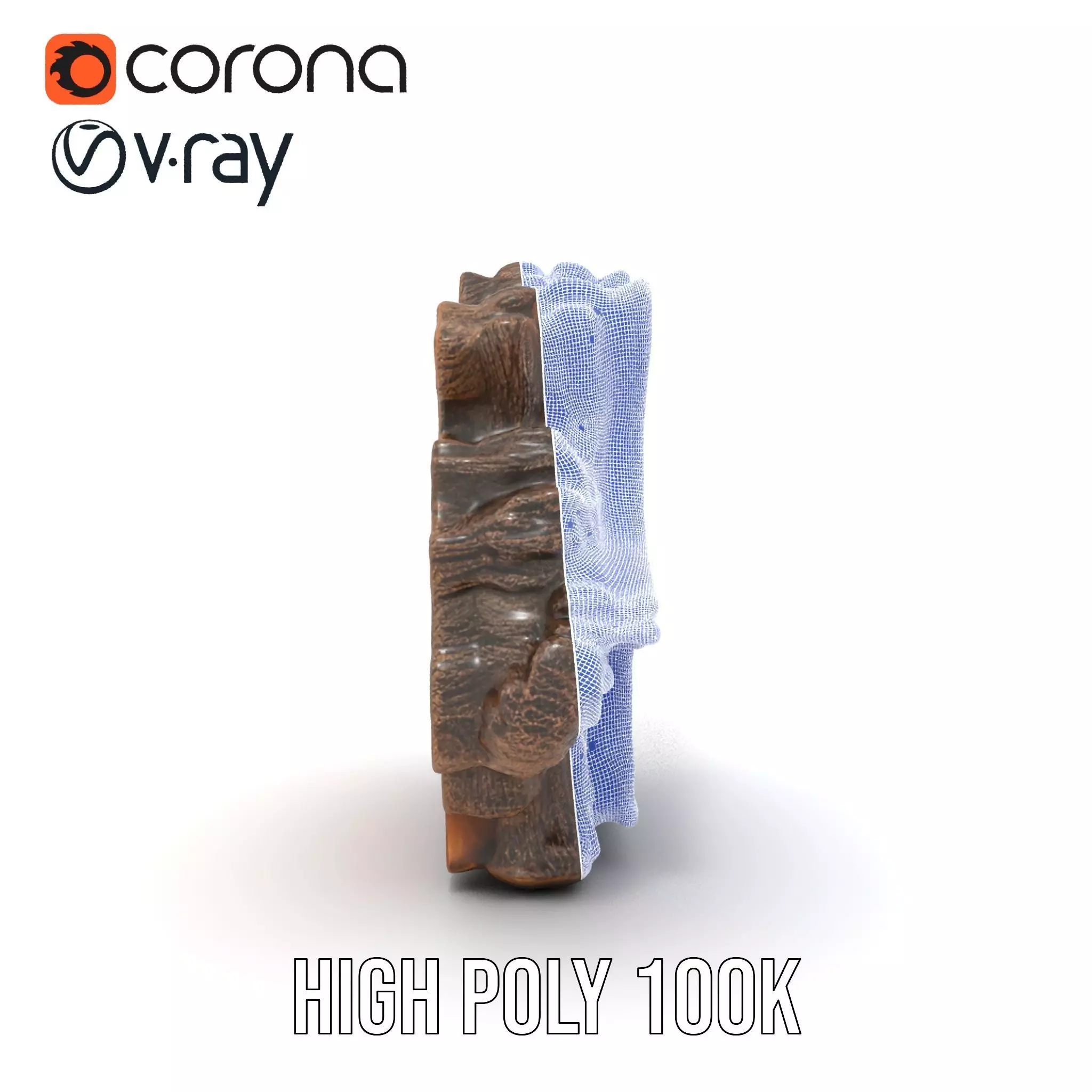 Rustic Tree CrossSection model pack Low-poly 3D model_34
