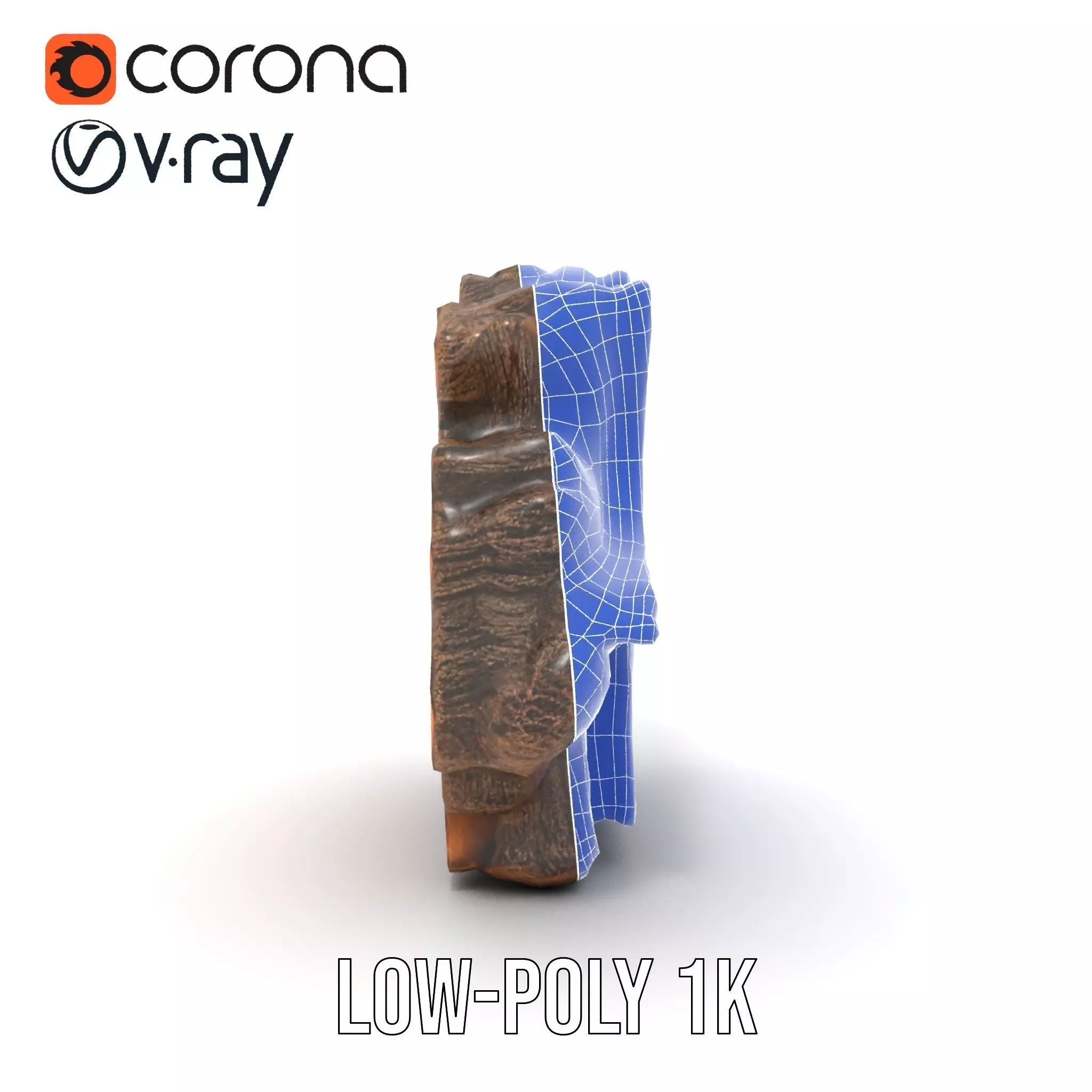 Rustic Tree CrossSection model pack Low-poly 3D model_27
