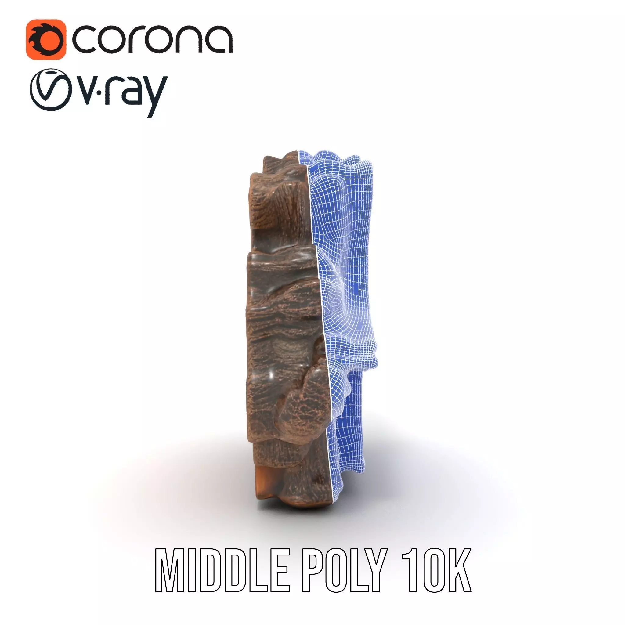 Rustic Tree CrossSection model pack Low-poly 3D model_29