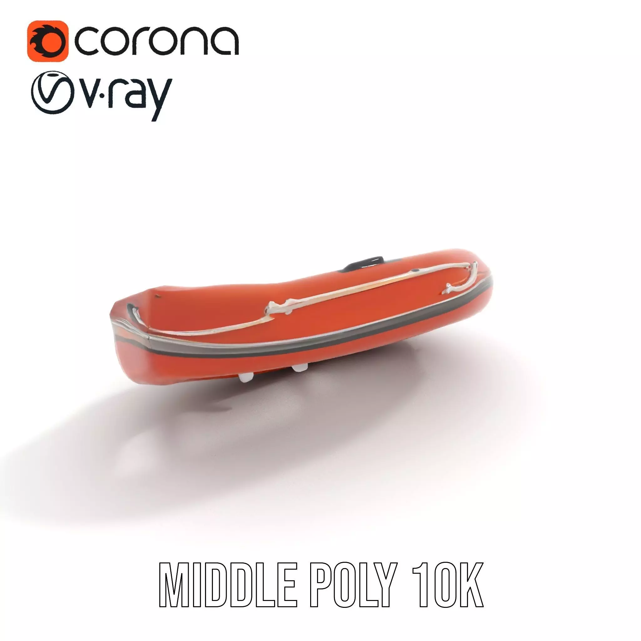 Orange Inflatable Raft model pack Low-poly 3D model_15