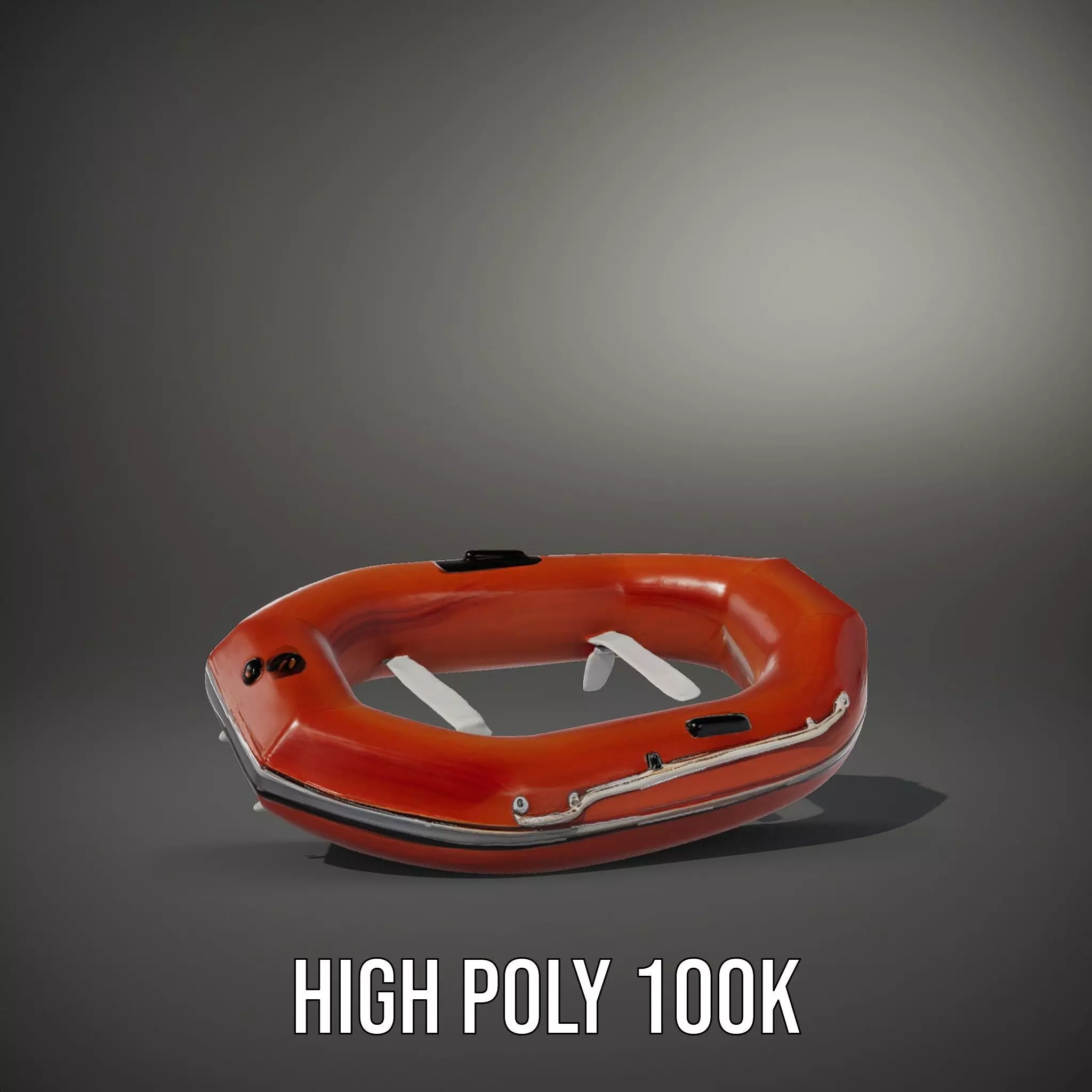 Orange Inflatable Raft model pack Low-poly 3D model_10