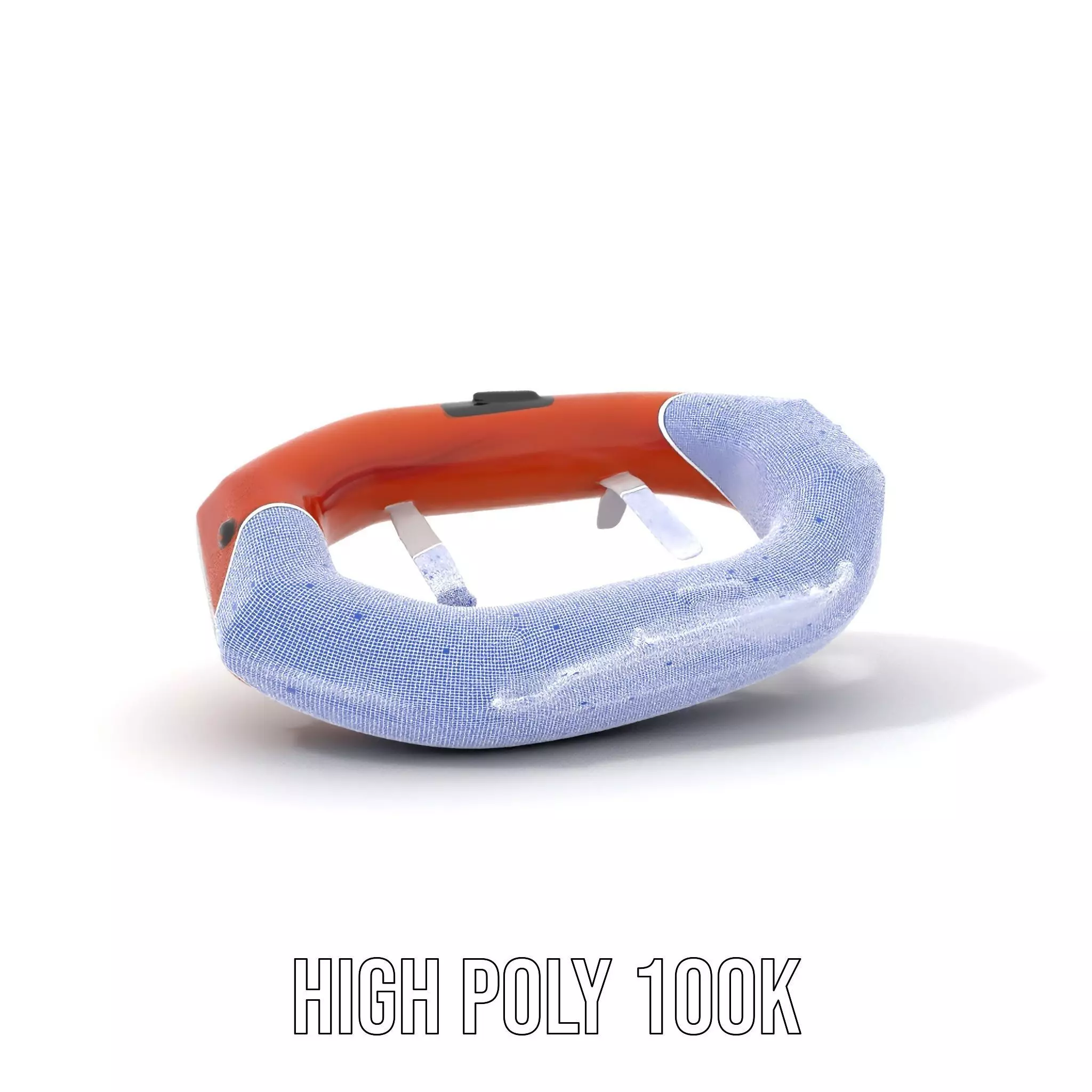 Orange Inflatable Raft model pack Low-poly 3D model_4