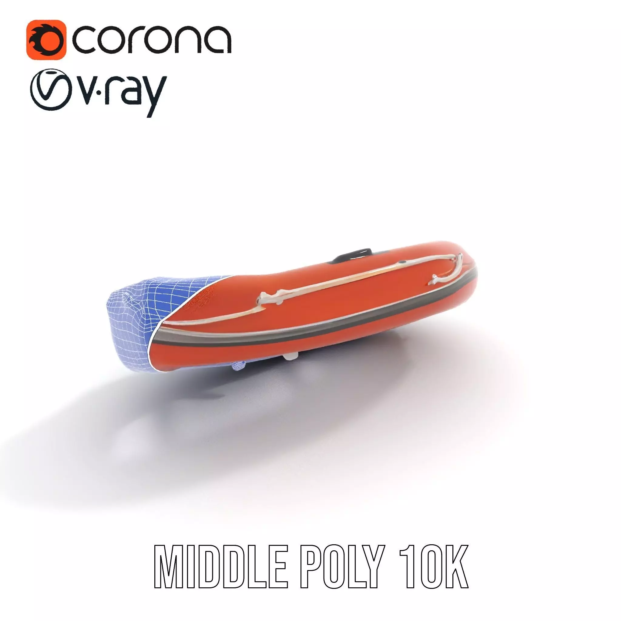 Orange Inflatable Raft model pack Low-poly 3D model_11