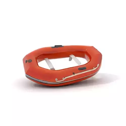 Orange Inflatable Raft model pack Low-poly 3D model